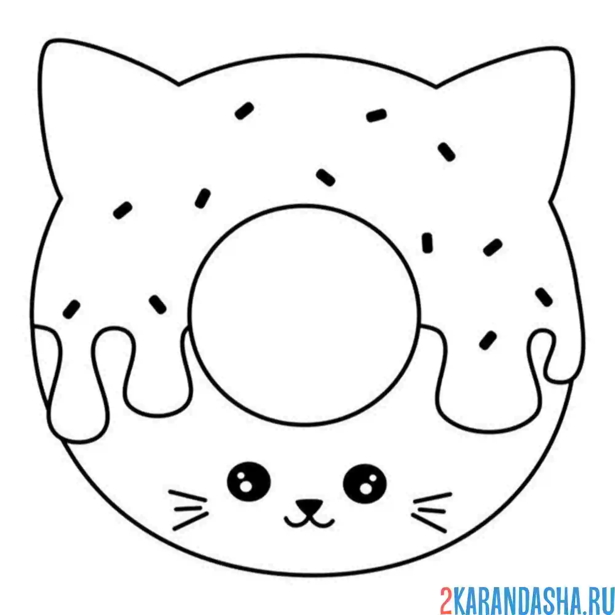 Раскраска кот-пончик