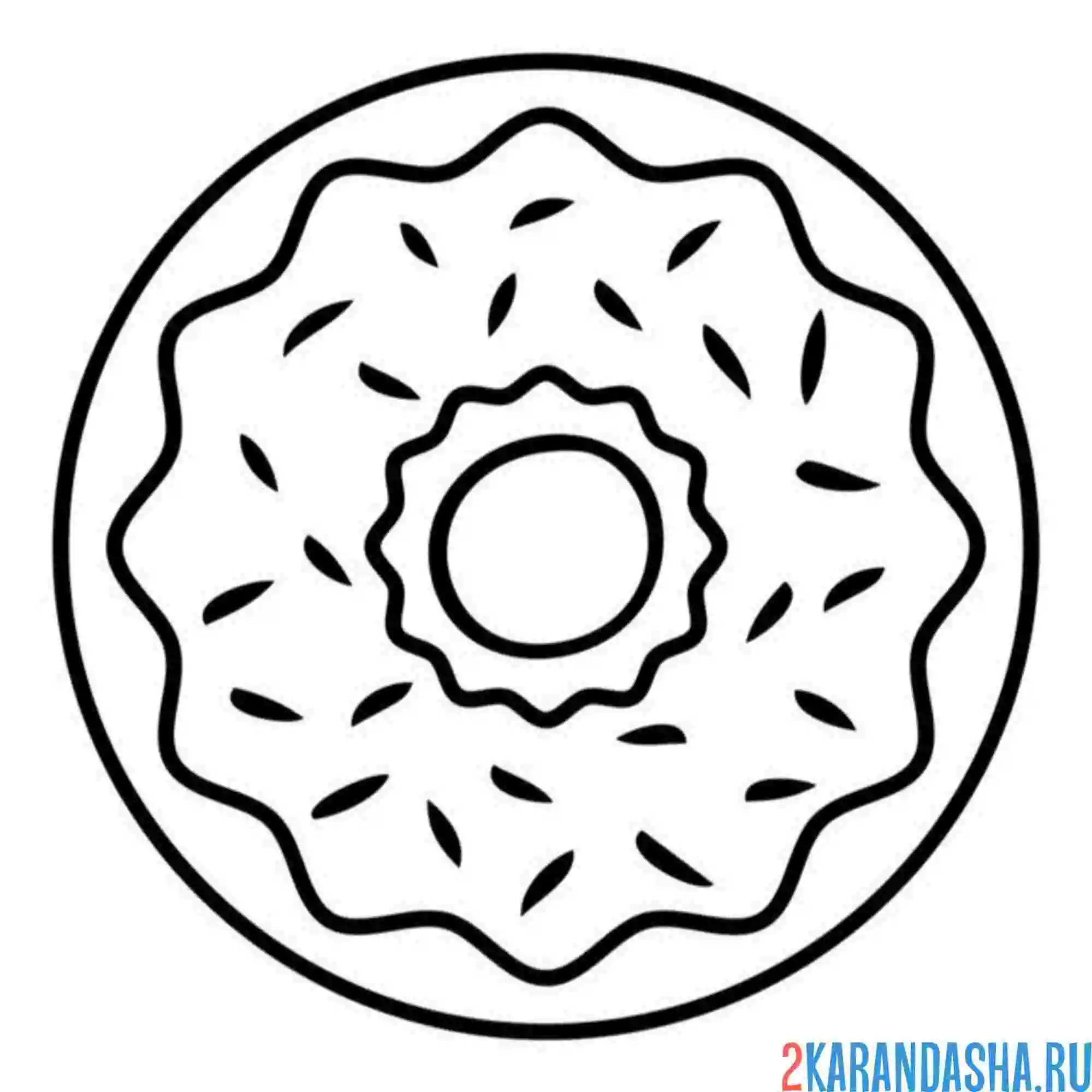 Раскраска круглый пончик