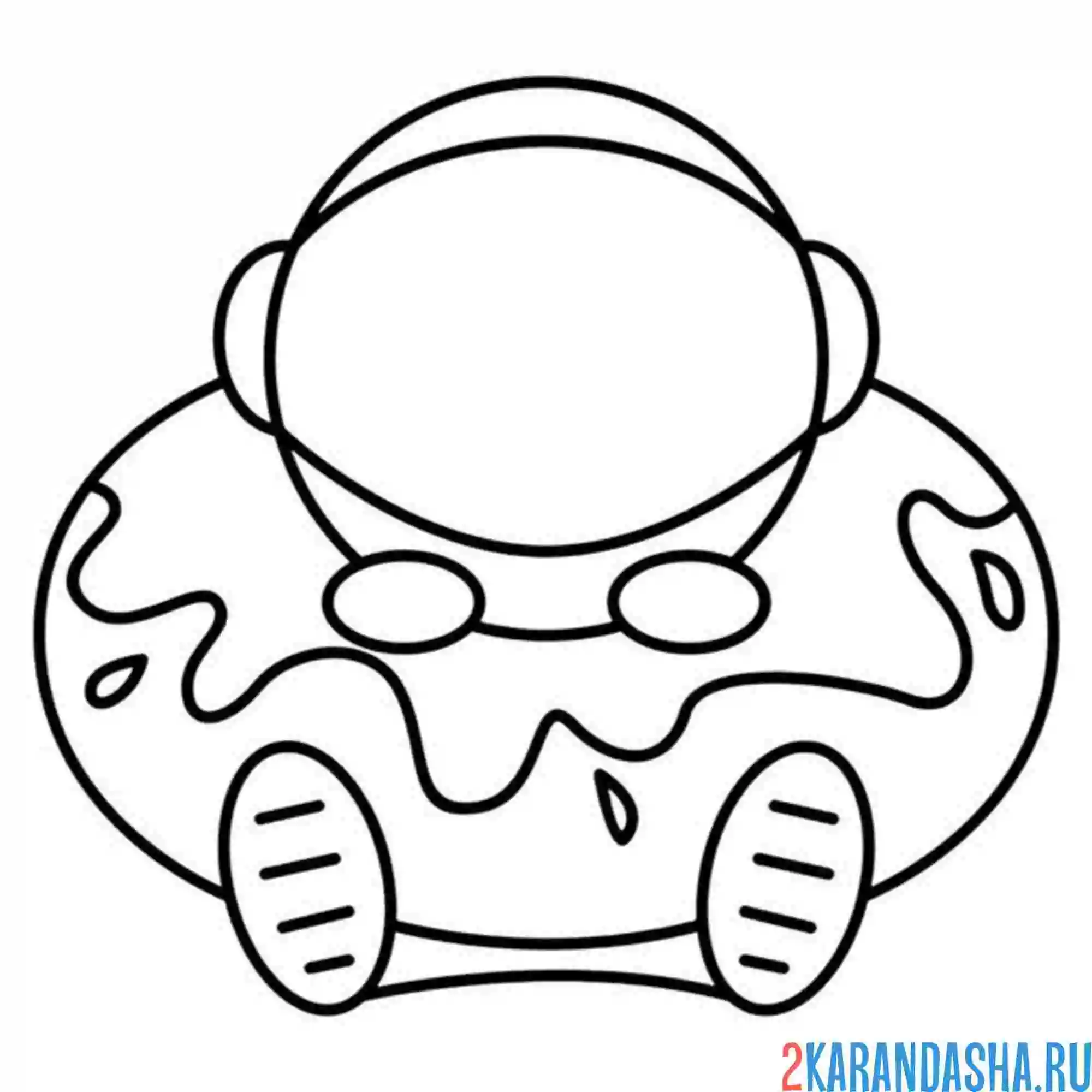 Раскраска космонавт в пончике