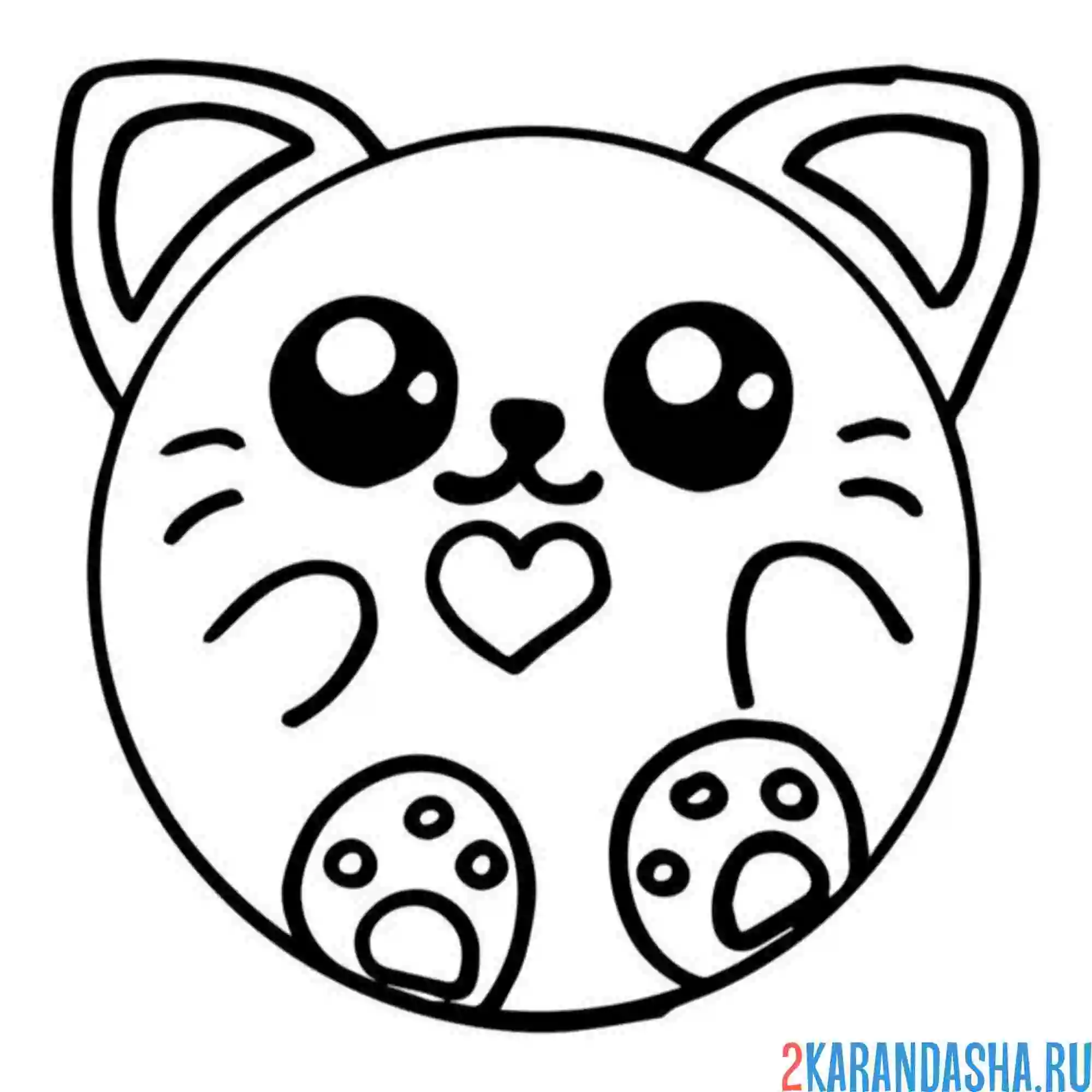 Раскраска кото-пончик