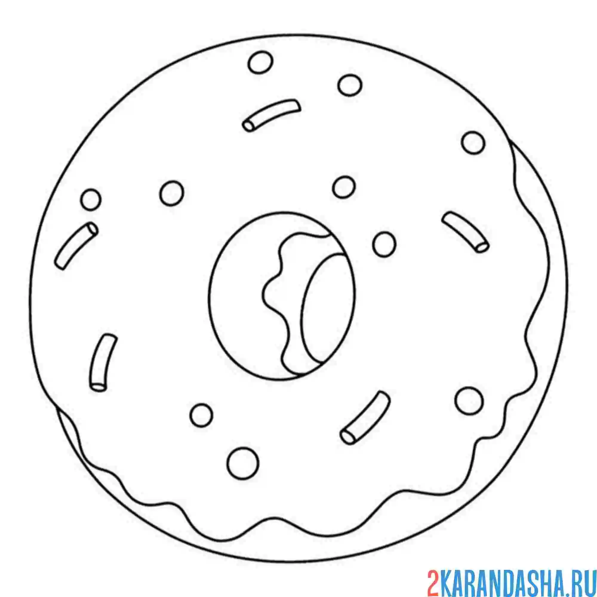 Раскраска пончик сытный