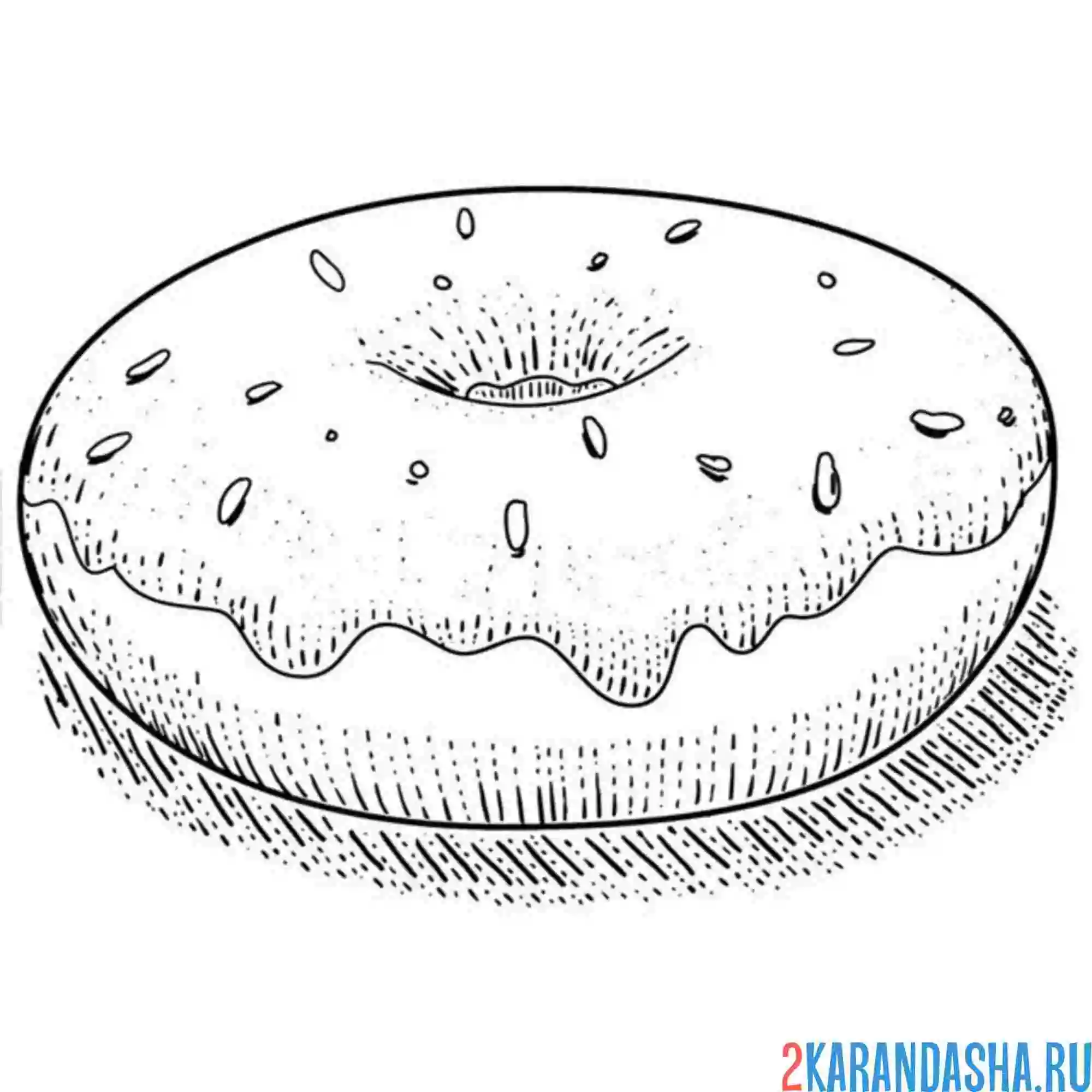 Раскраска пончик 3д