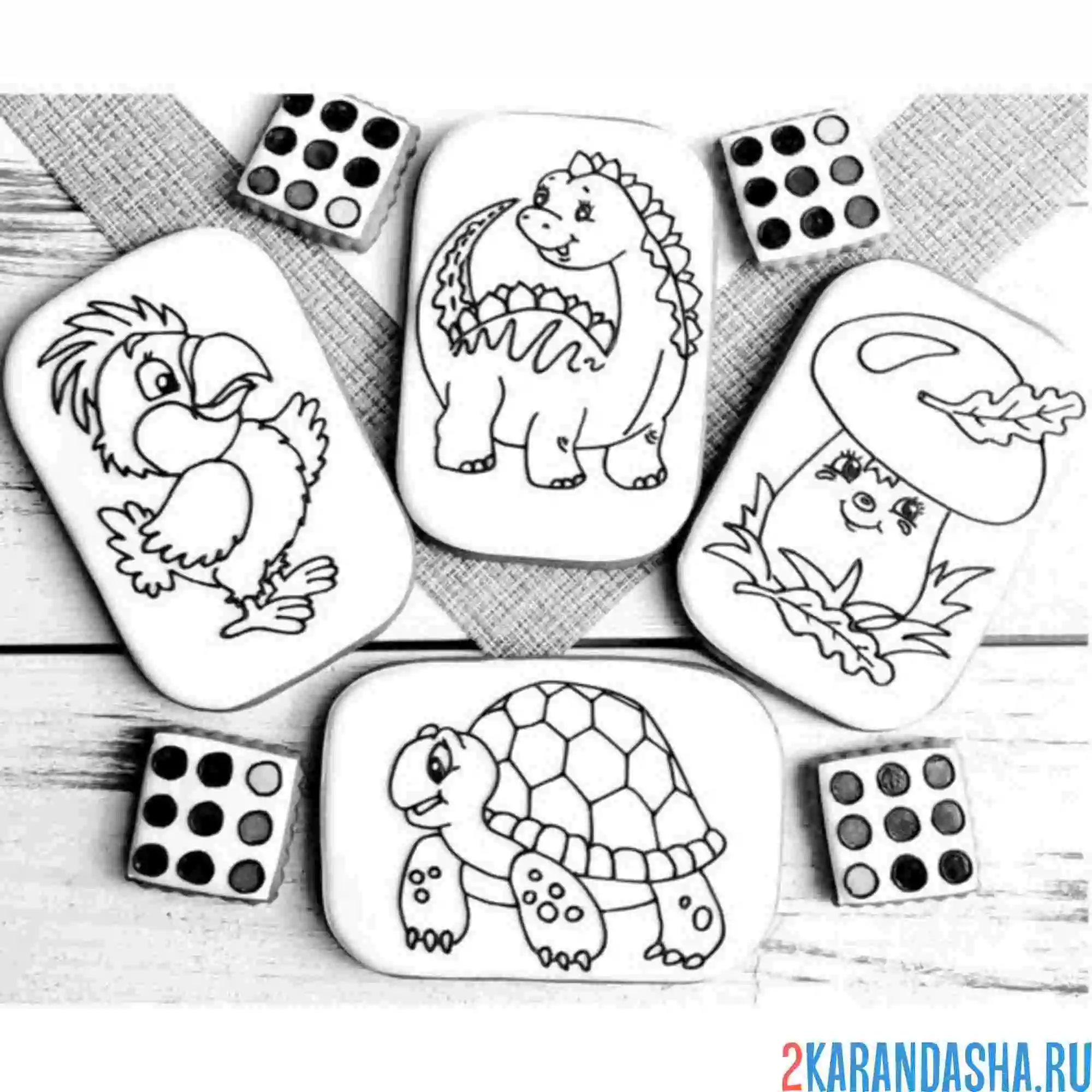 Раскраска пряники с рисунком