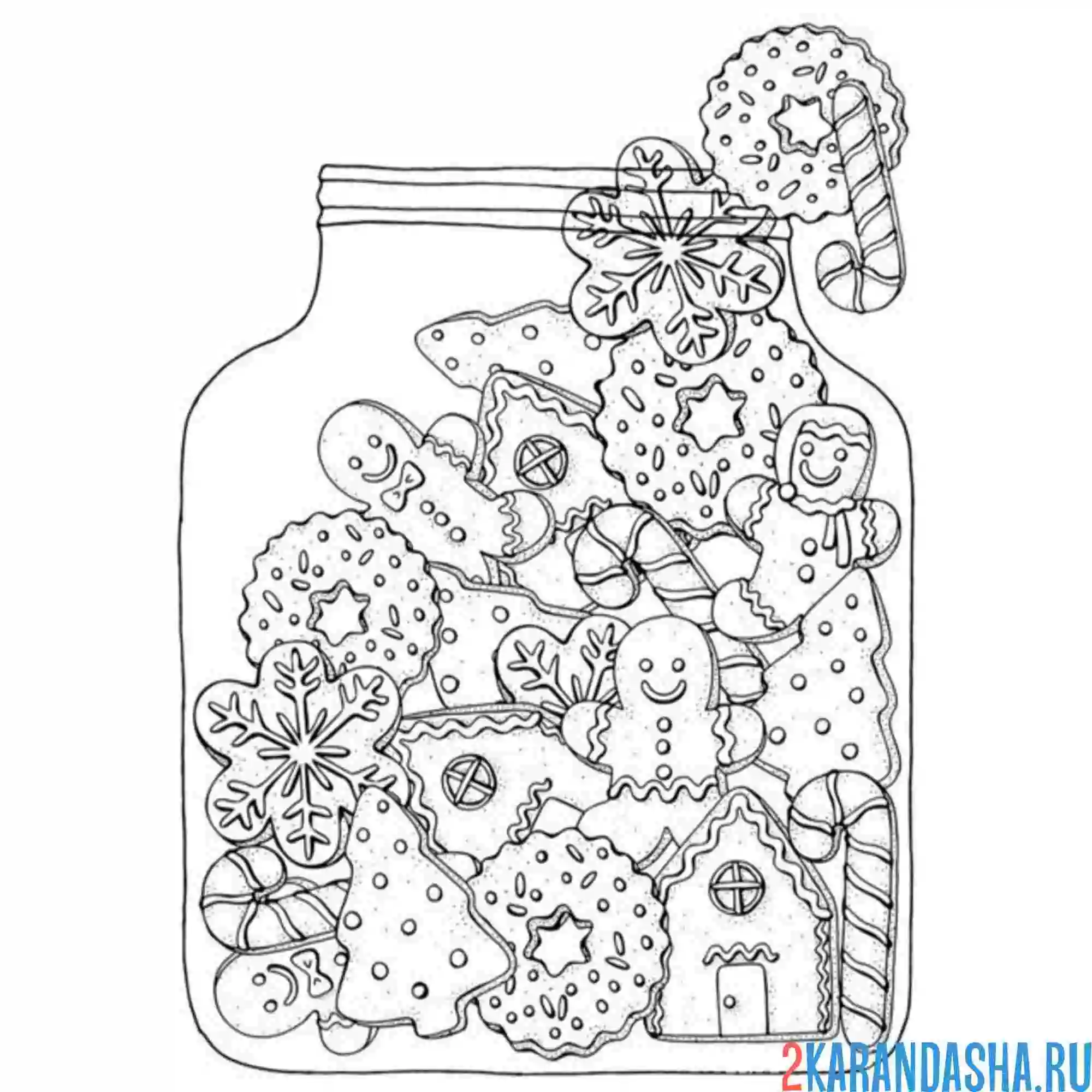 Раскраска банка с пряниками