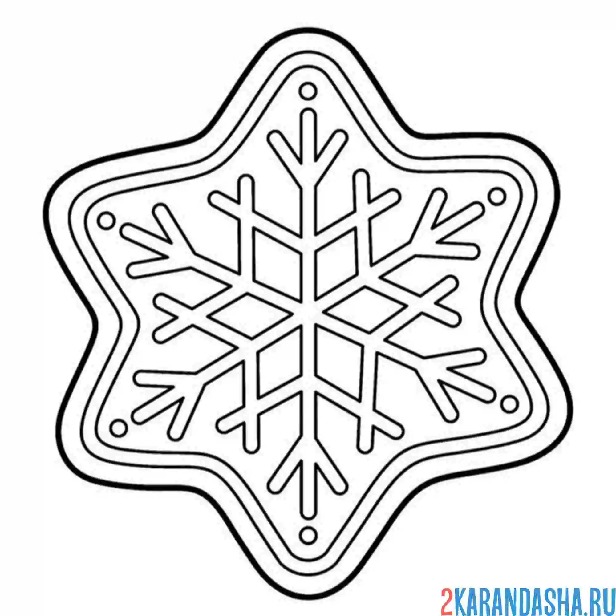 Раскраска пряник снежинка
