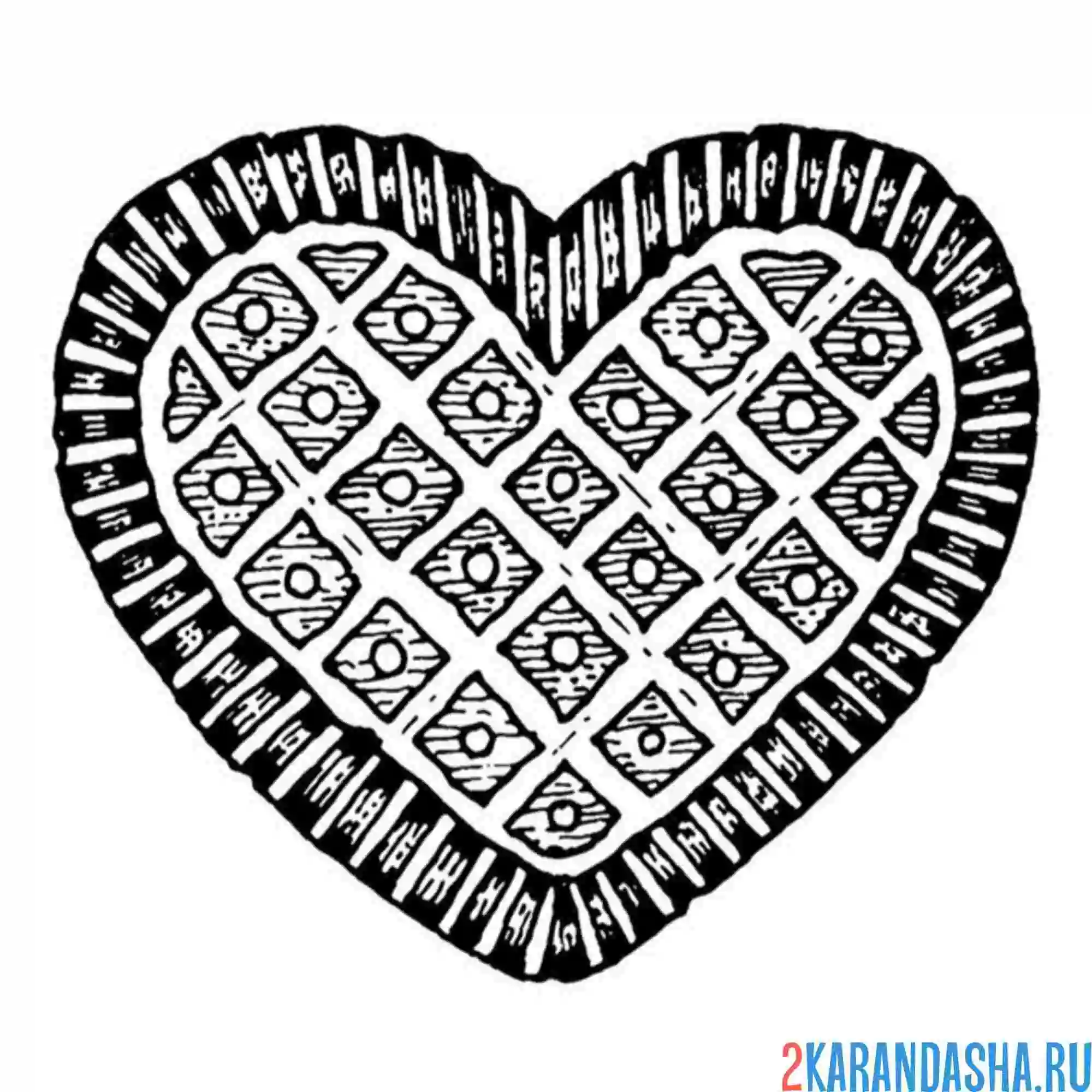 Раскраска пряник сердечко