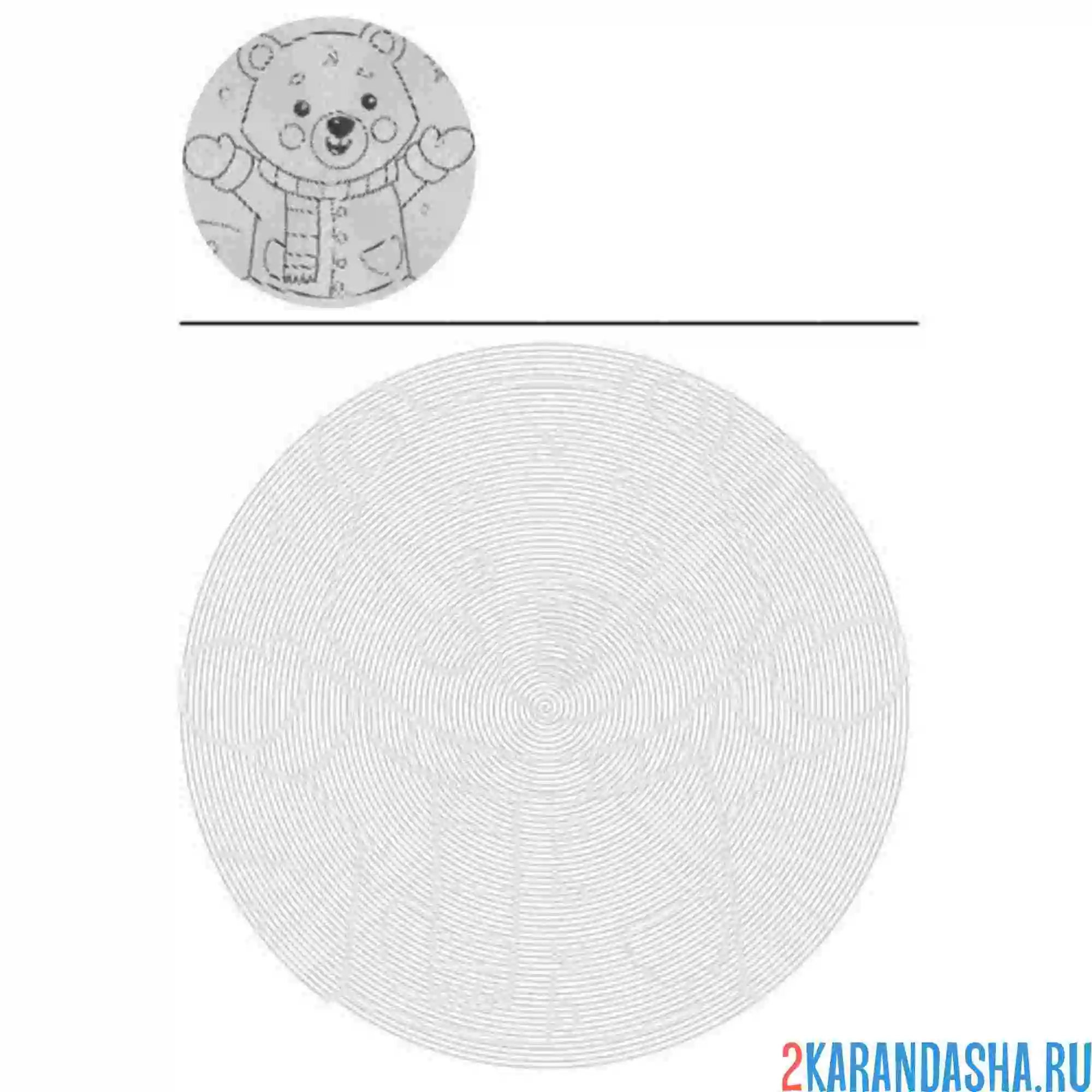 Раскраска белый мишка