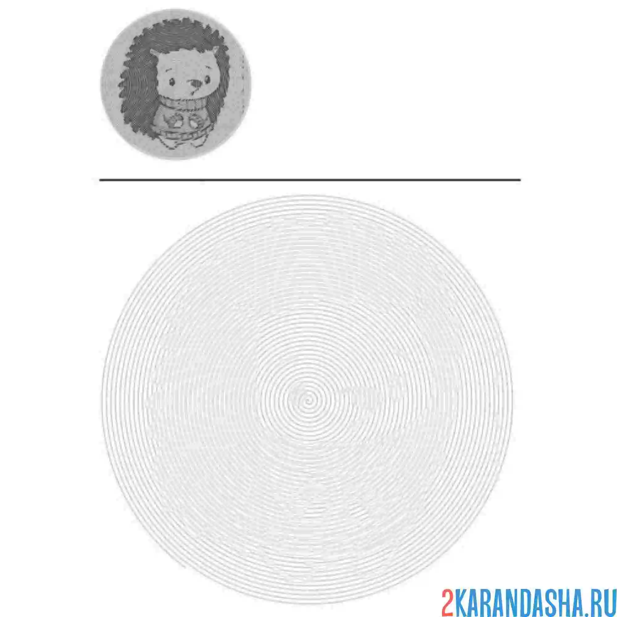 Раскраска ежик мультяшный