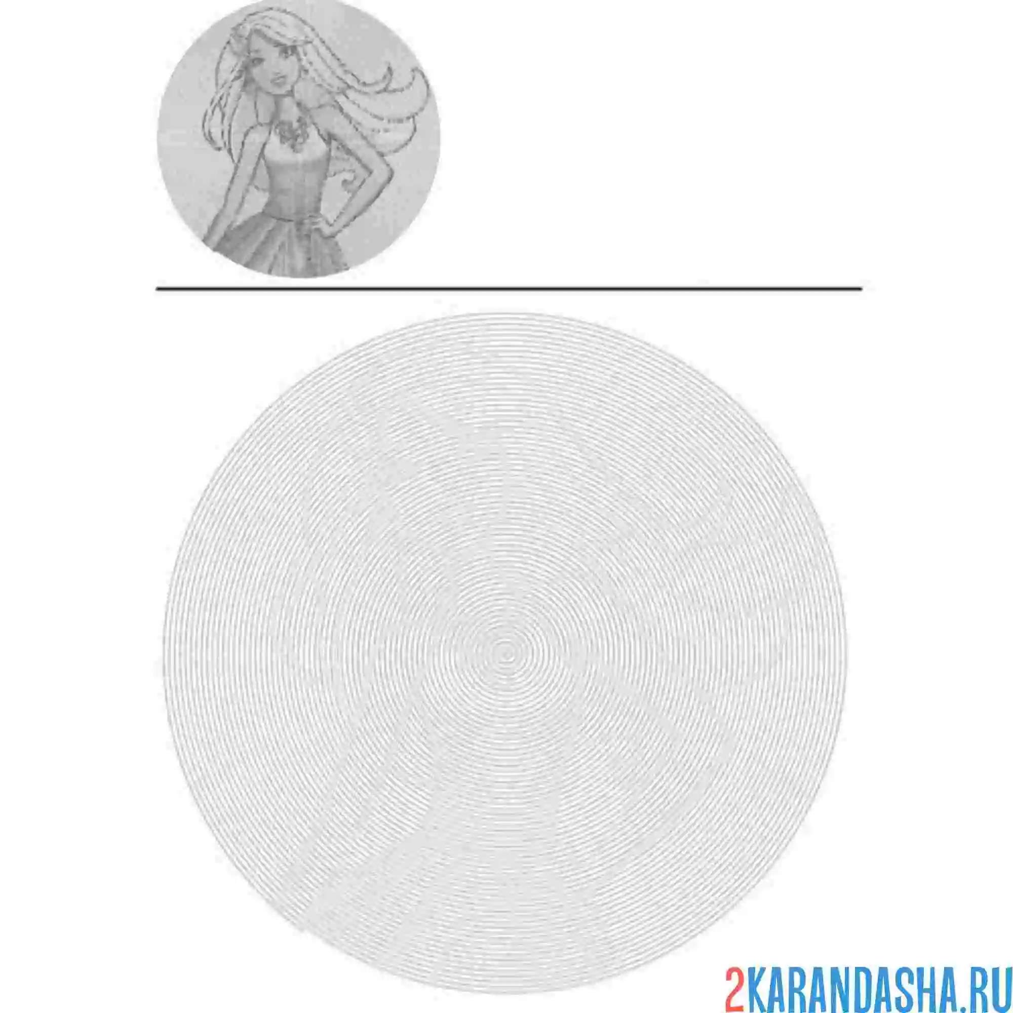 Раскраска кукла барби