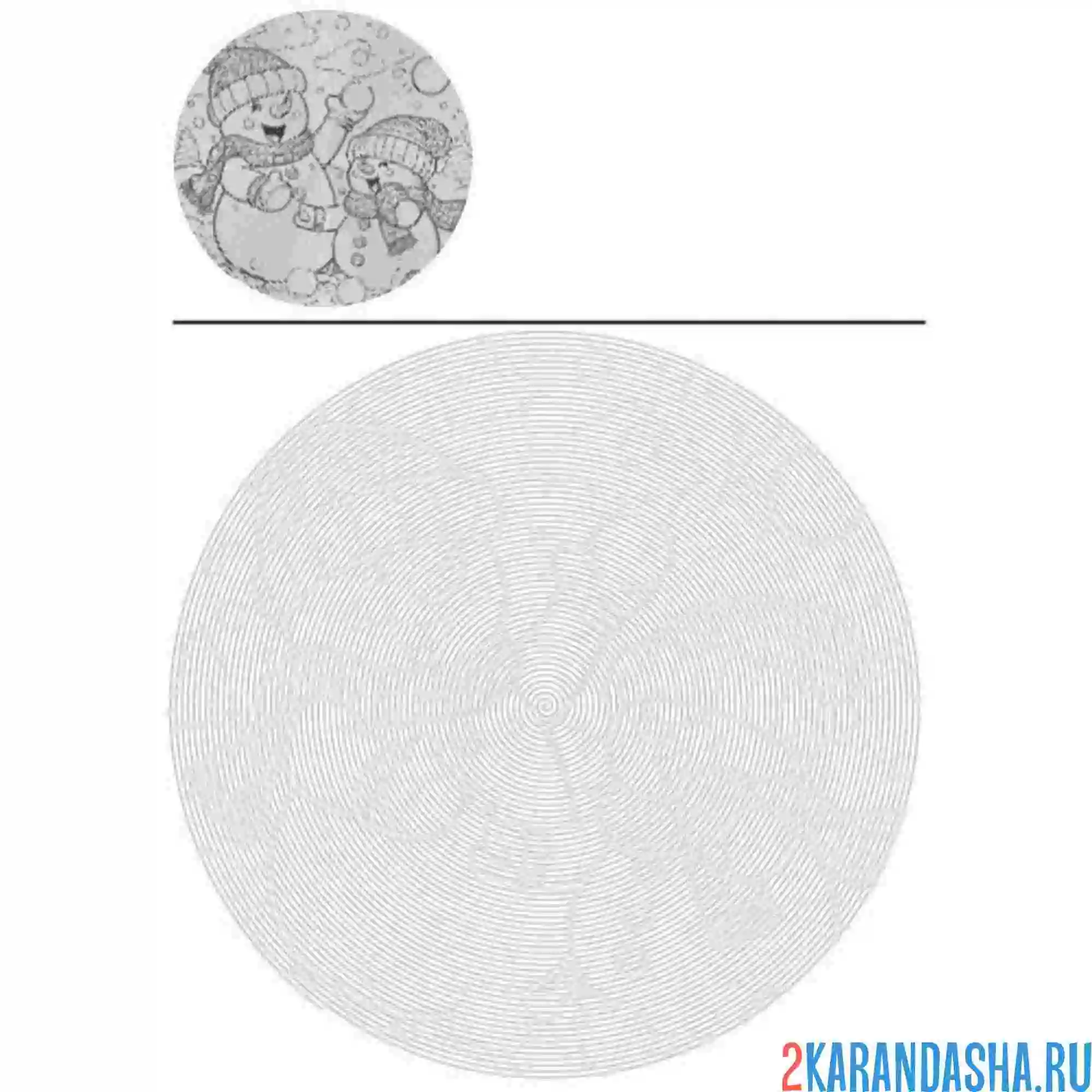 Раскраска два снеговика радуются