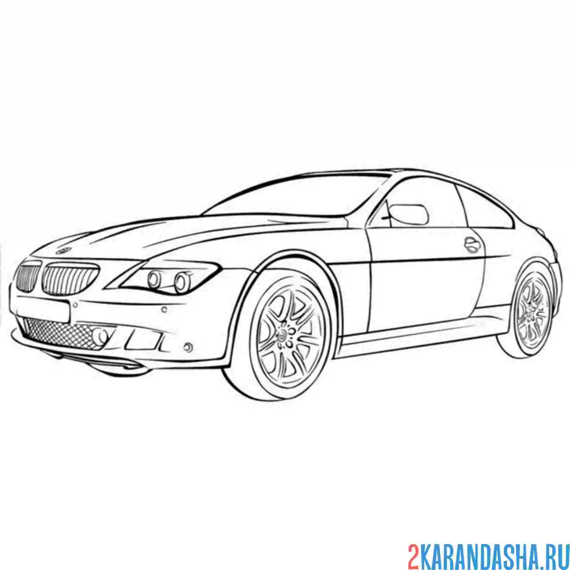 Раскраска автомобиль бмв купе