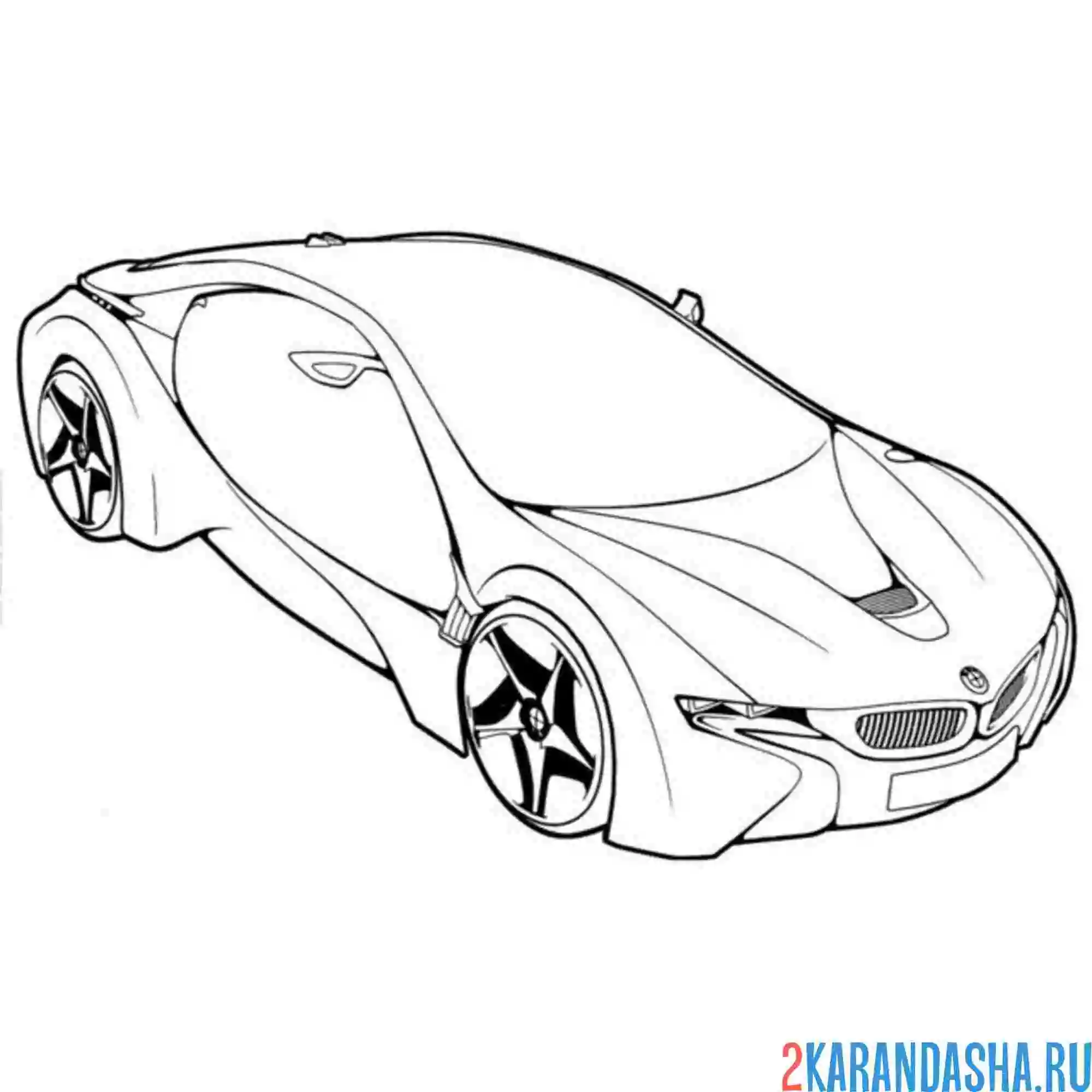 Раскраска bmw i8 ved