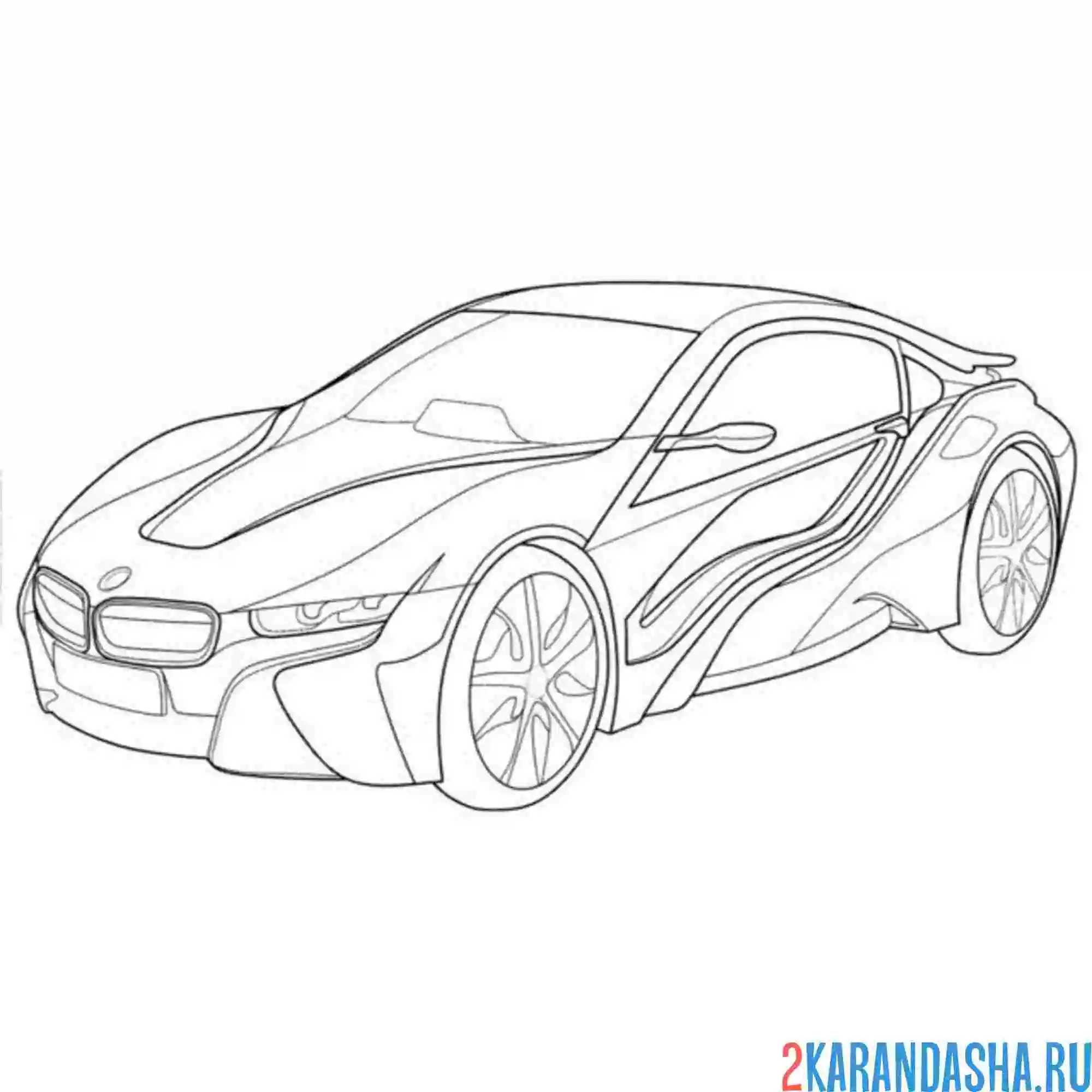 Раскраска bmw i8 coupe