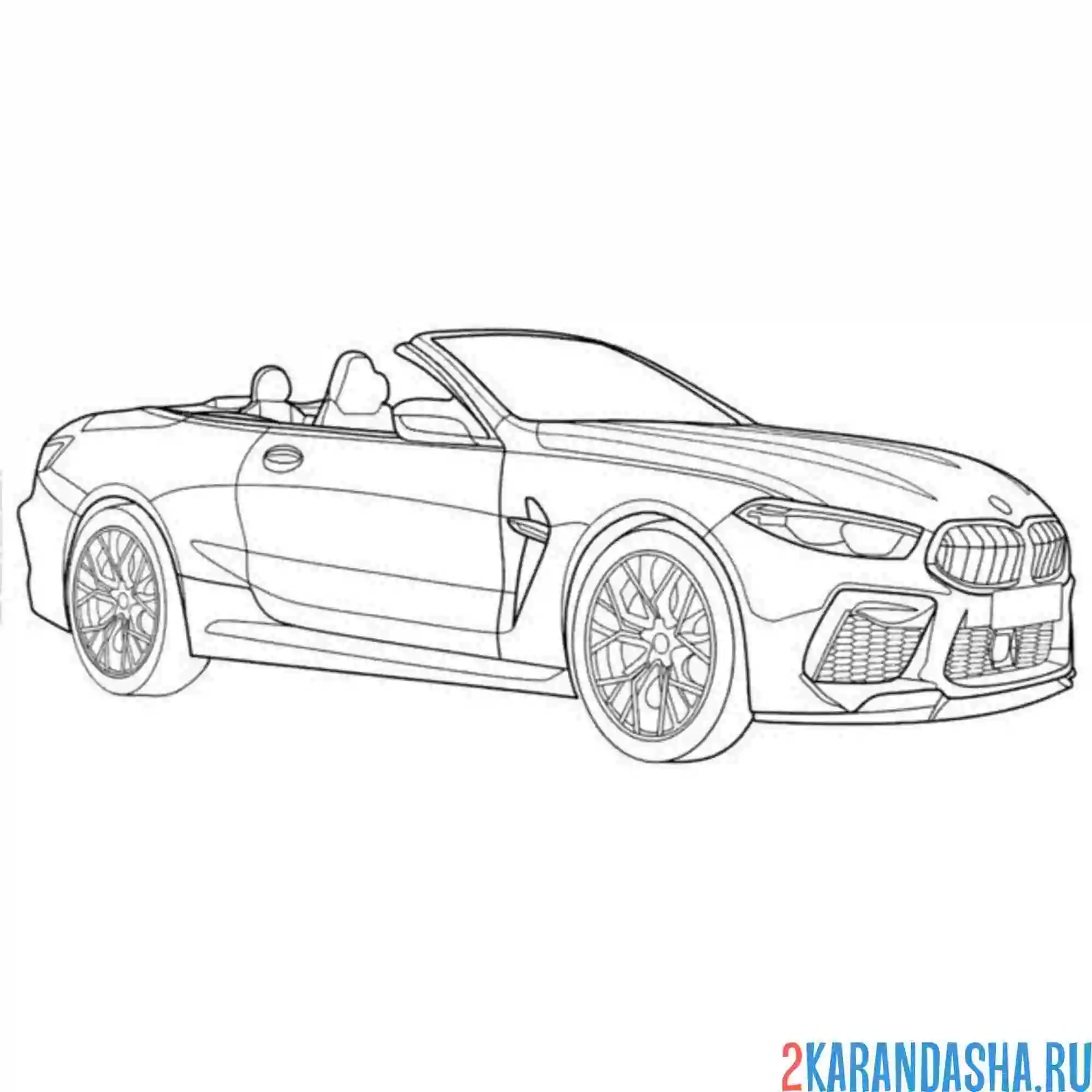 Раскраска bmw m8 cabrio