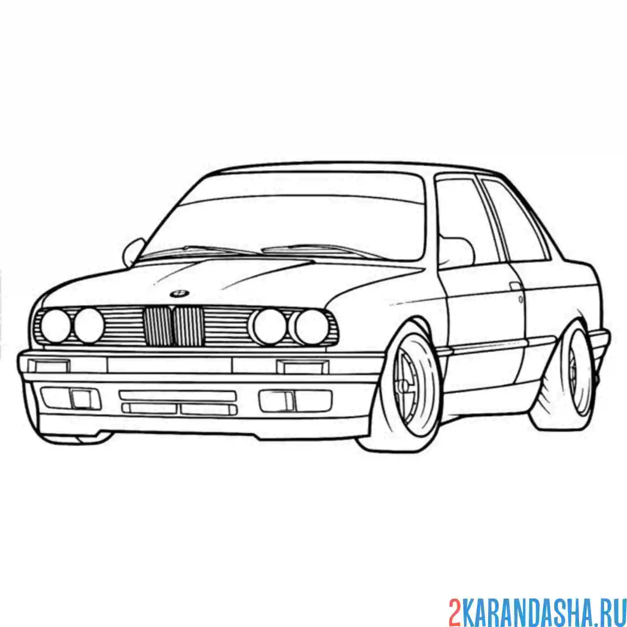 Раскраска черный бумер бмв