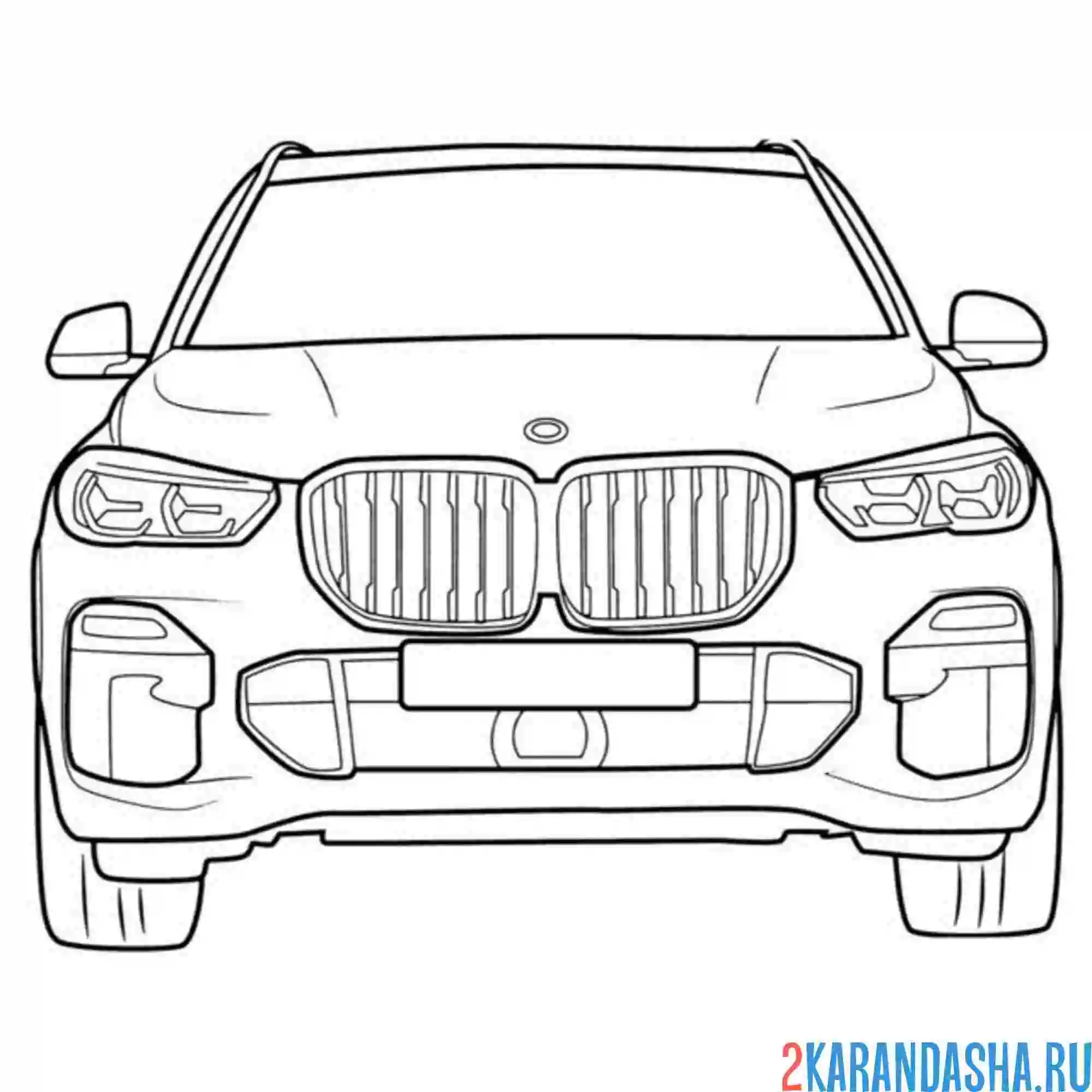 Раскраска бмв х7 внедорожник