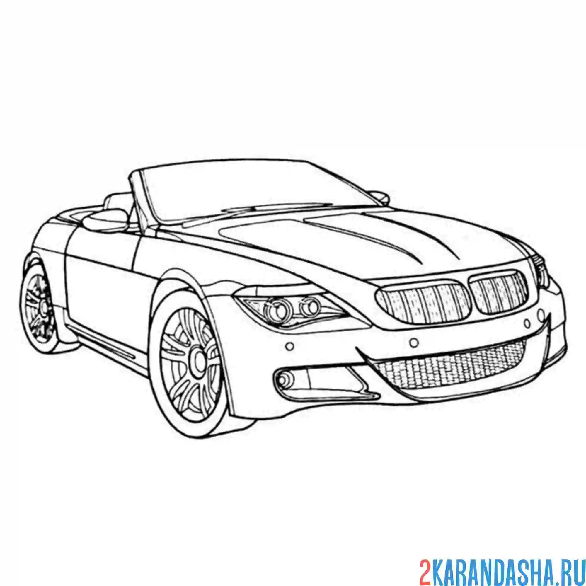 Раскраска бмв кабриолет