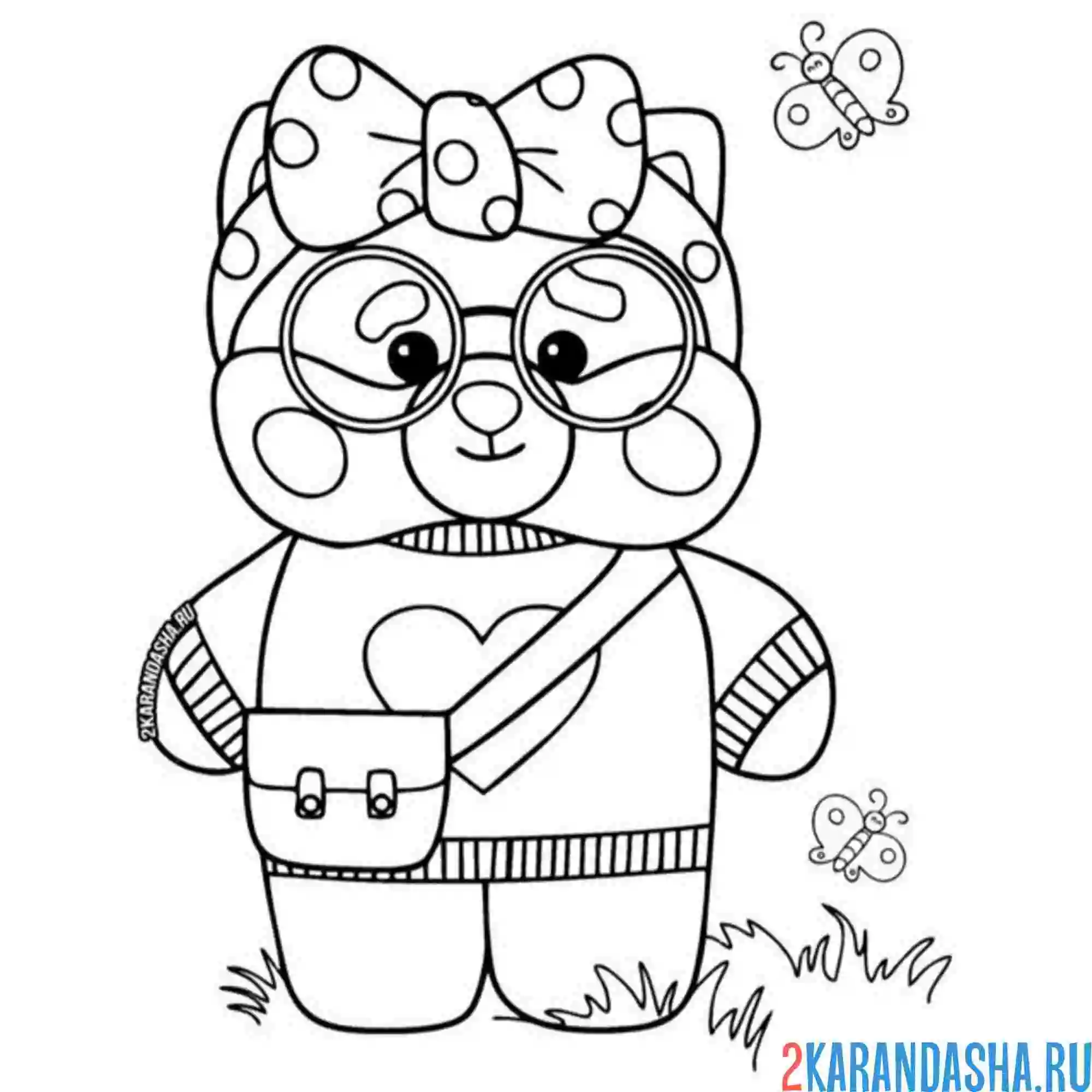 Раскраска уточка лалафанфан как мишка