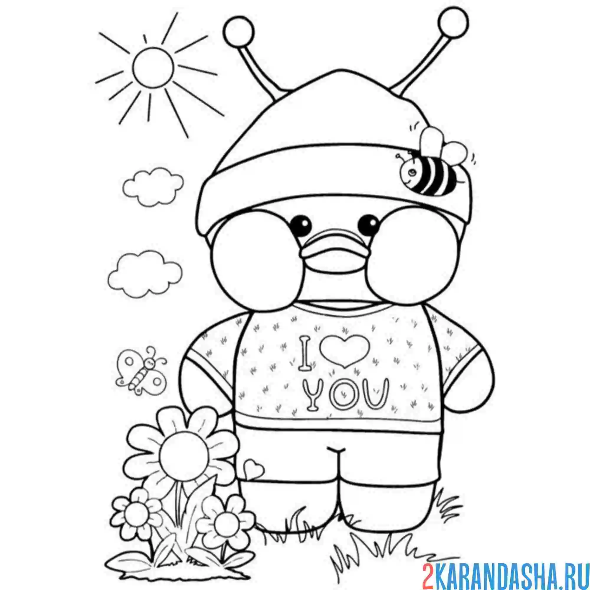 Раскраска уточка лалафанфан весна