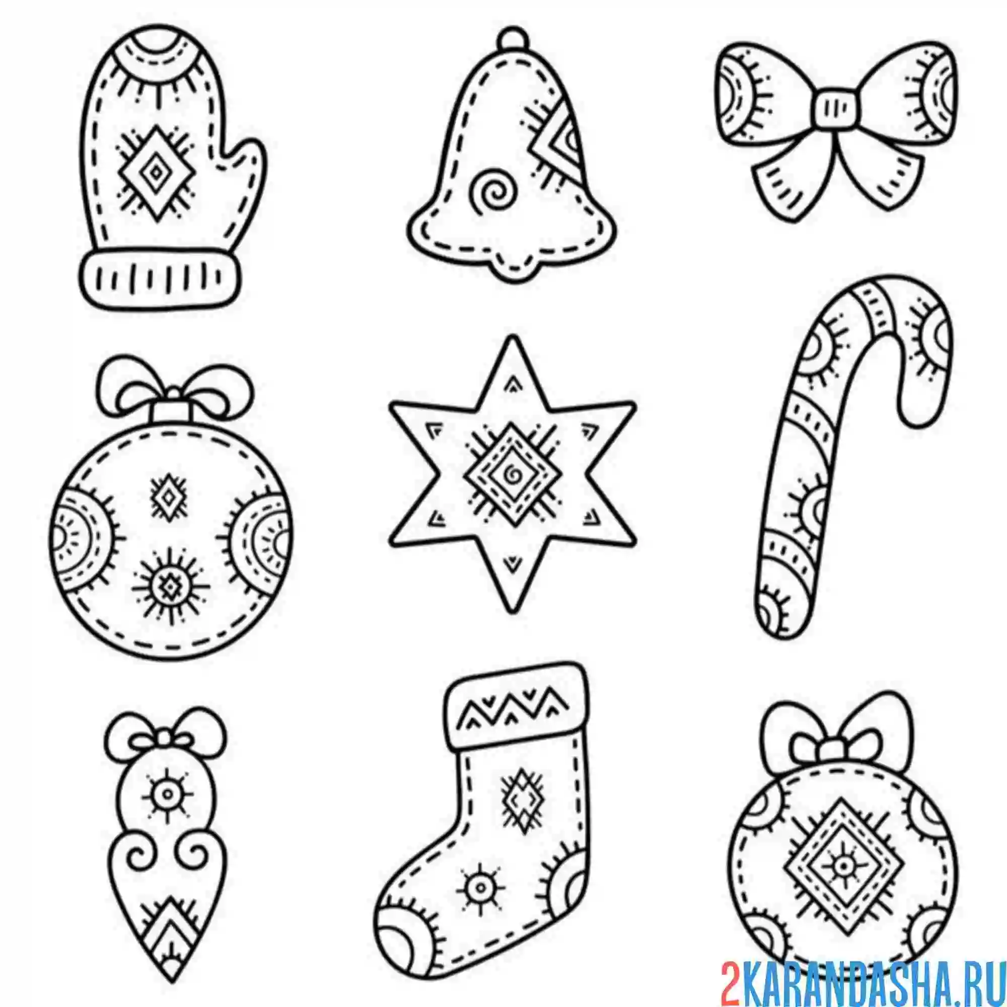 Раскраска новогодний набор с варежкой