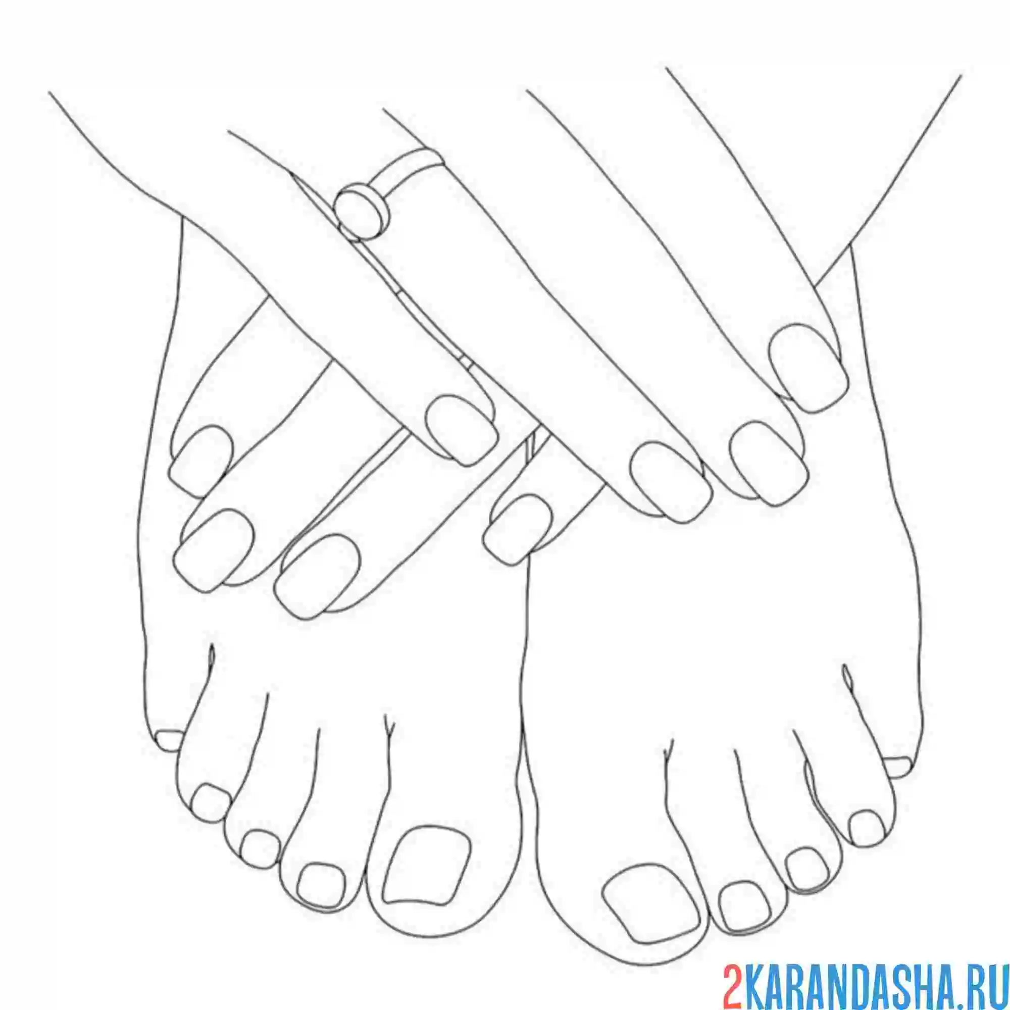 Раскраска женские руки и ноги