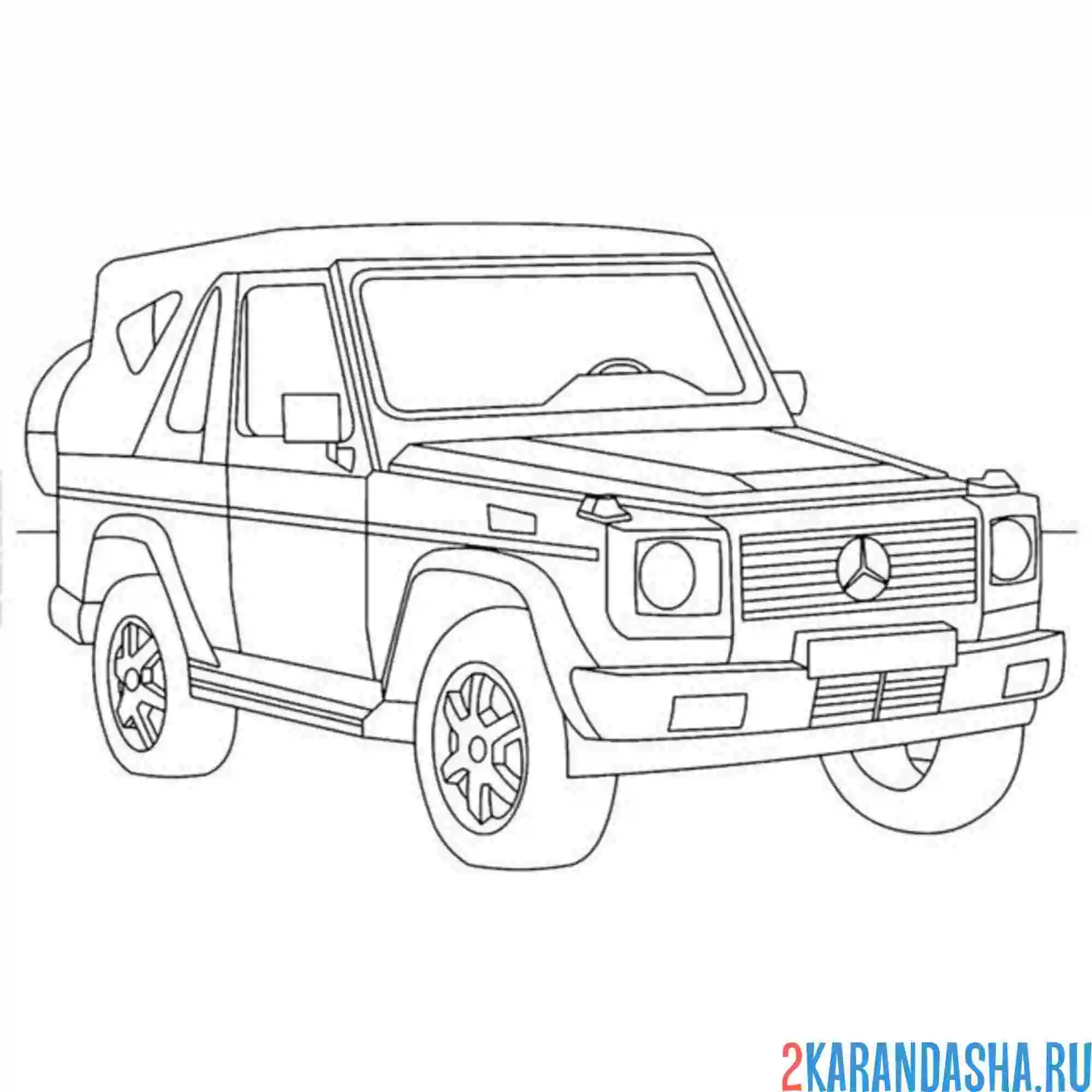 Раскраска пикап большой гелик