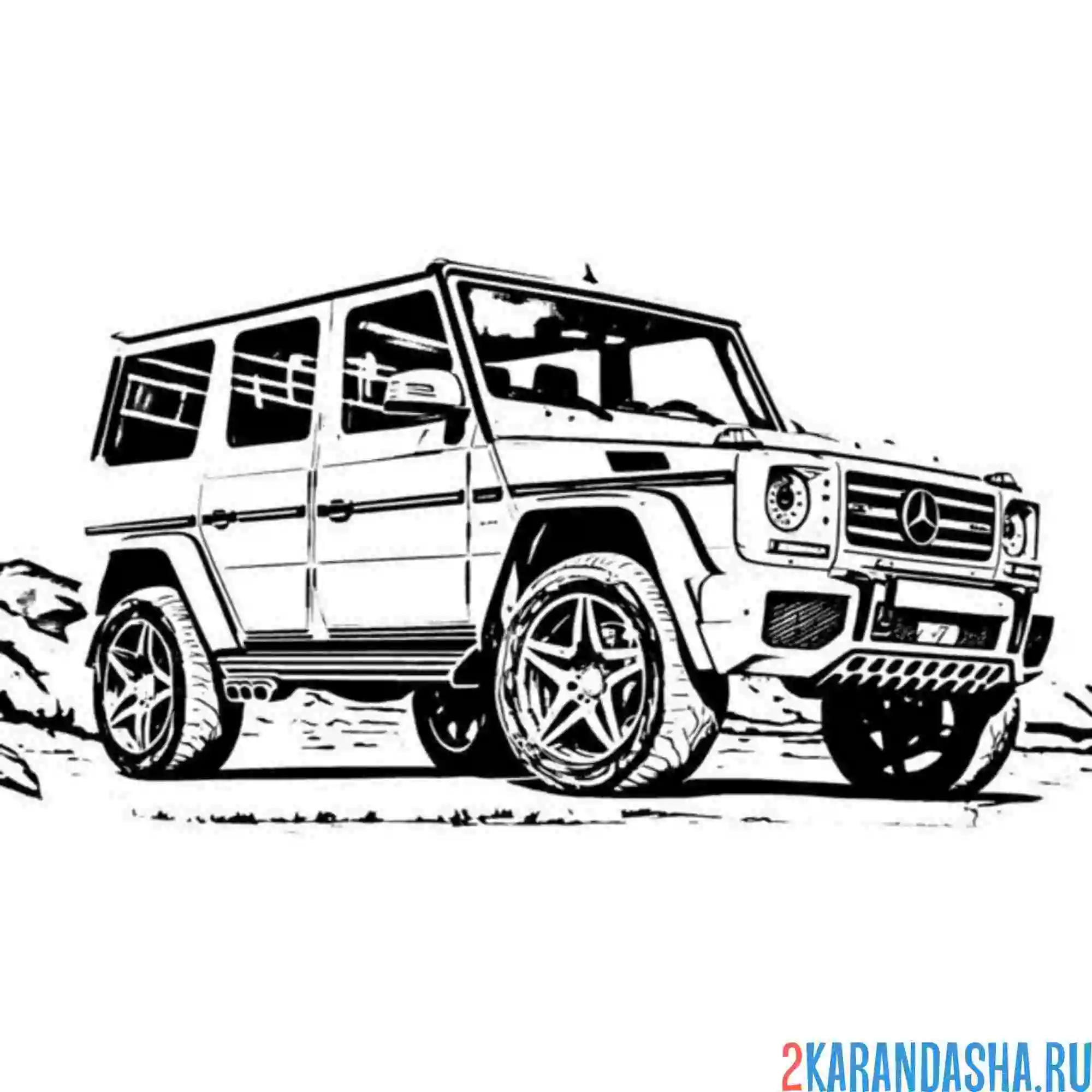 Раскраска внедорожник гелик