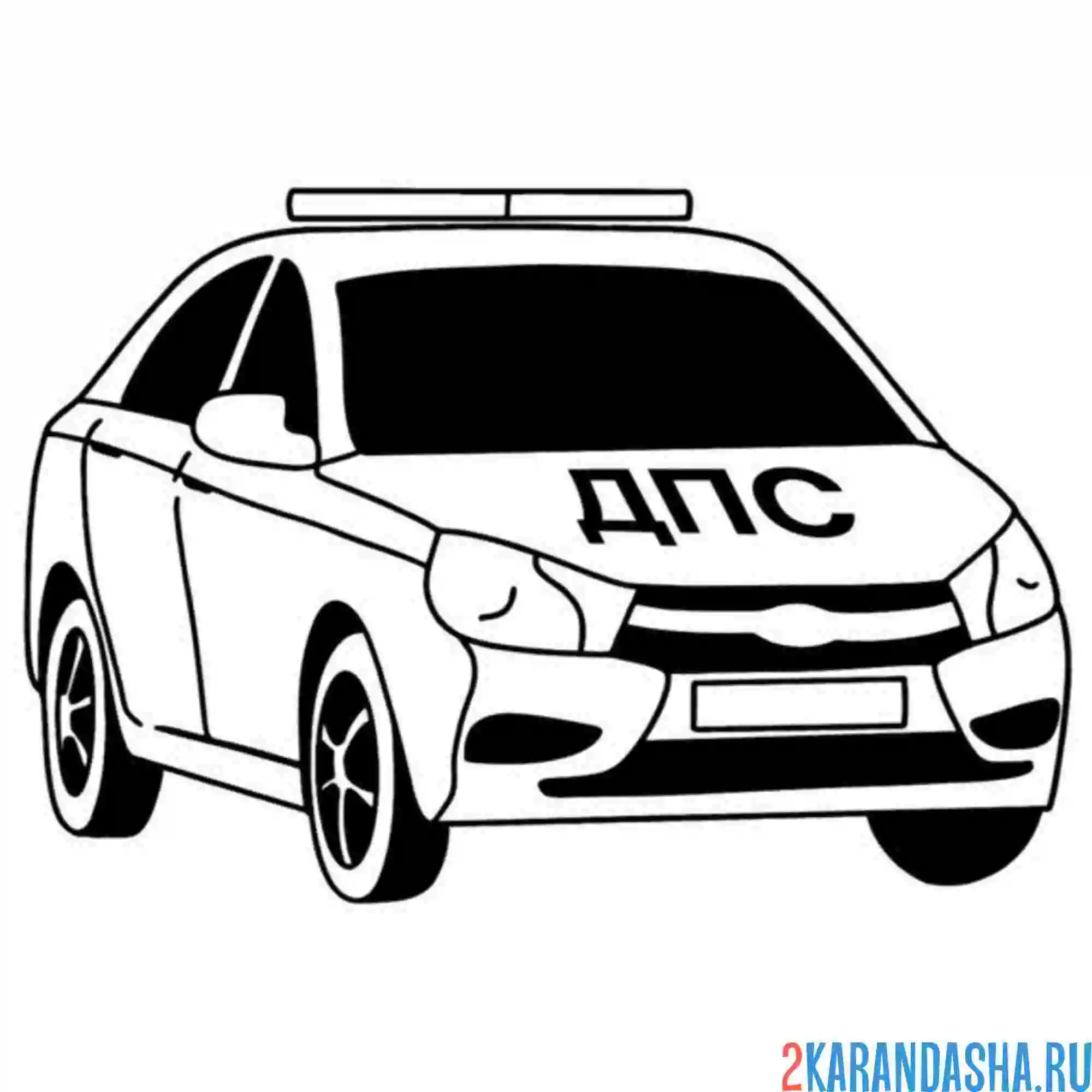 Раскраска дпс полицейская машина