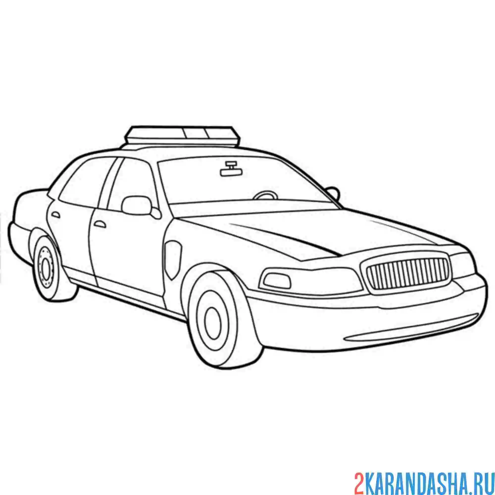 Раскраска американская полицейская машина