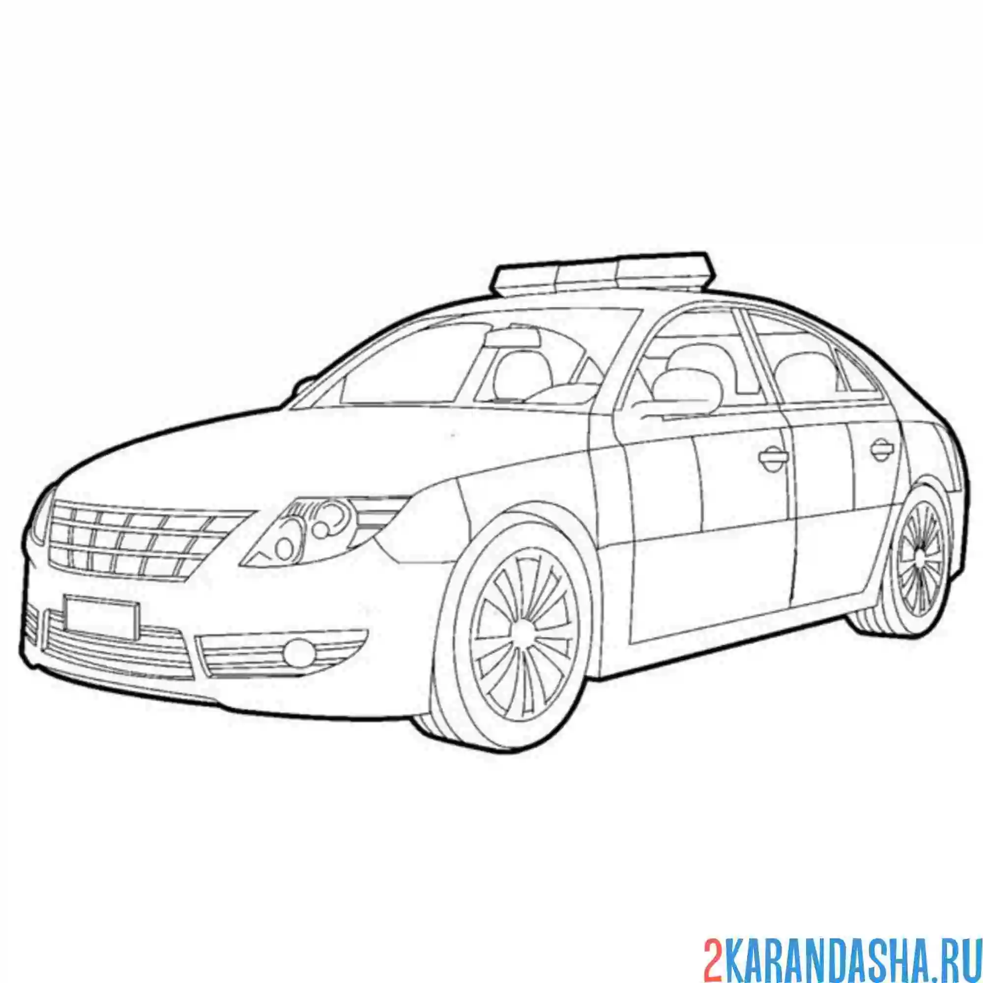 Раскраска иностранная полицейская машина