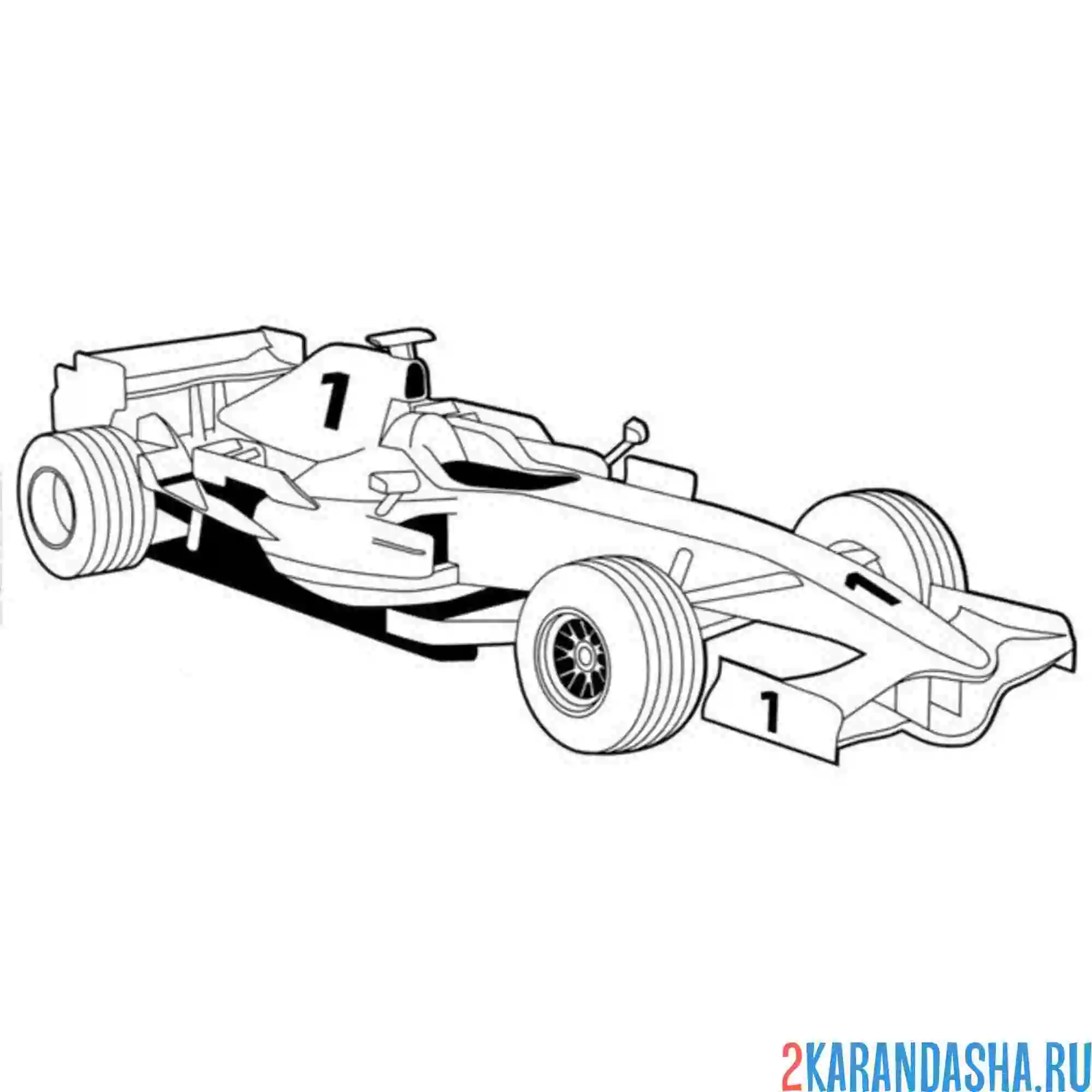 Раскраска гоночная машина формула 1