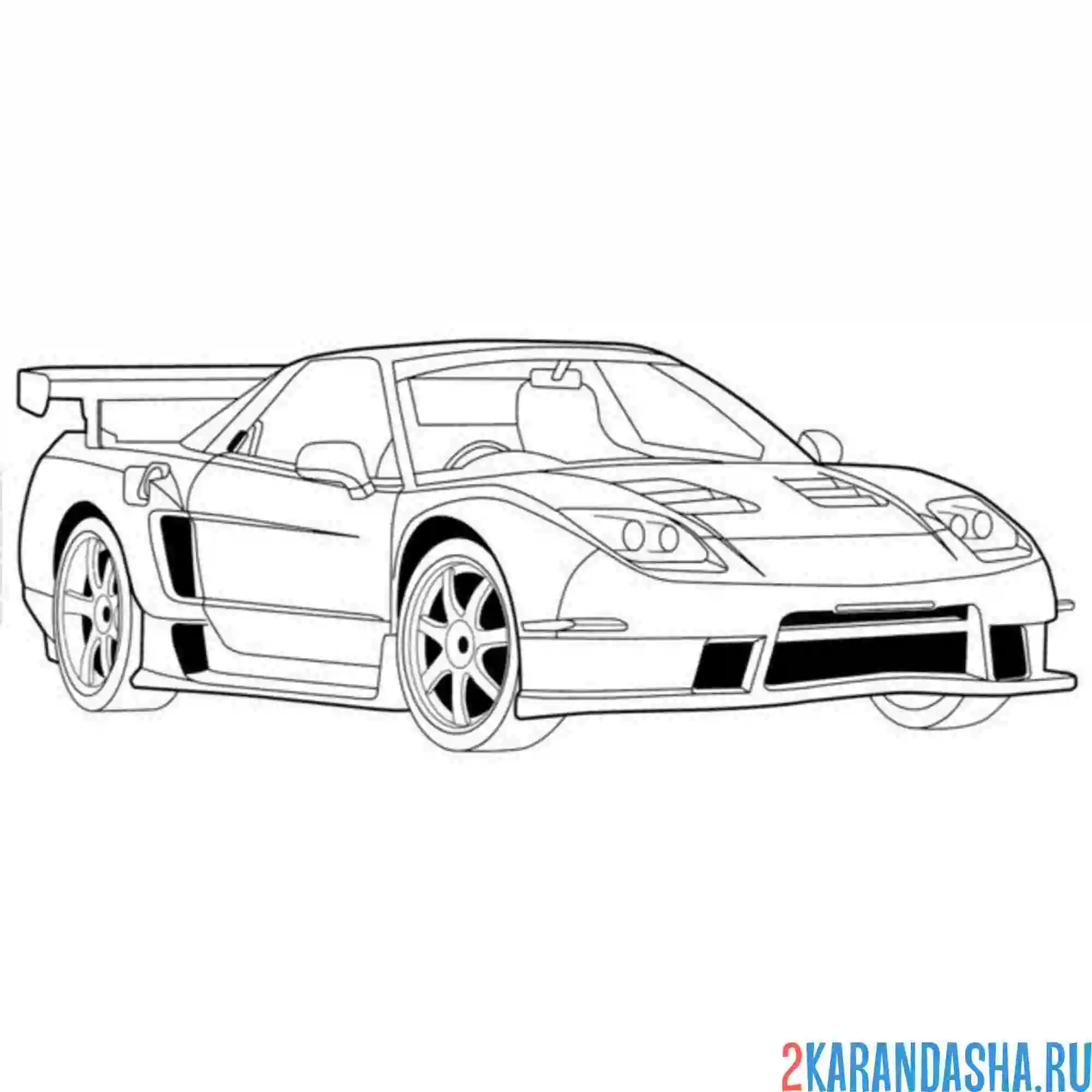 Раскраска гоночная машина хонда