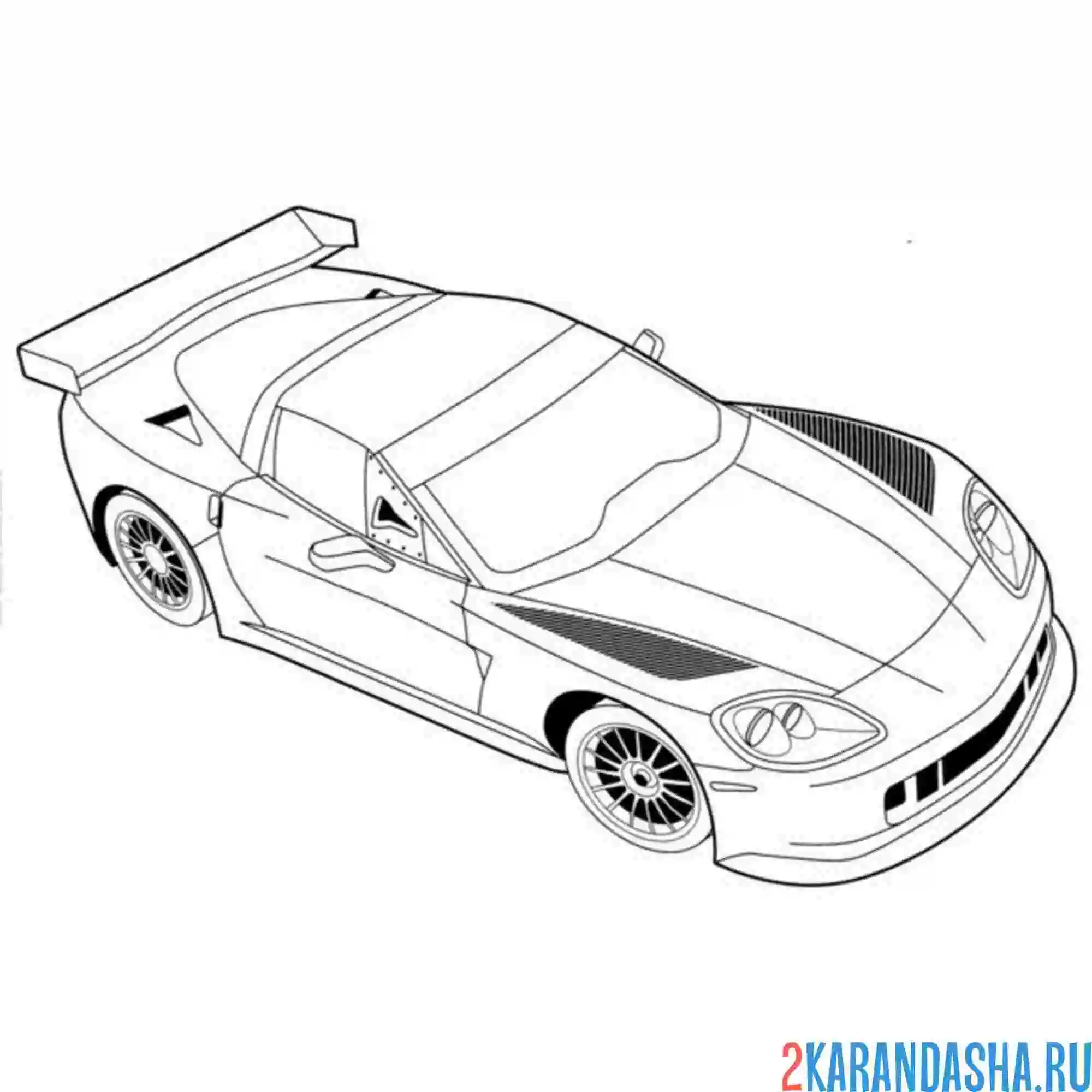 Раскраска гоночная машина шевролет