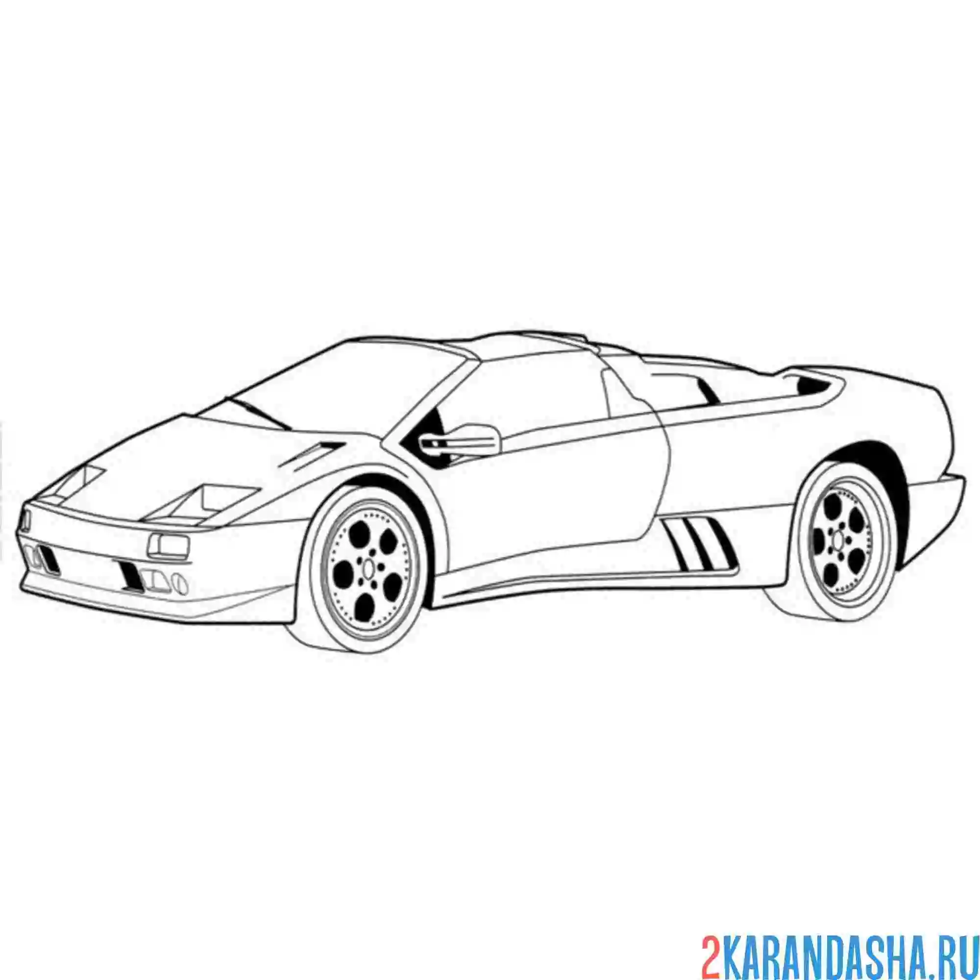 Раскраска гоночная машина ламборгини