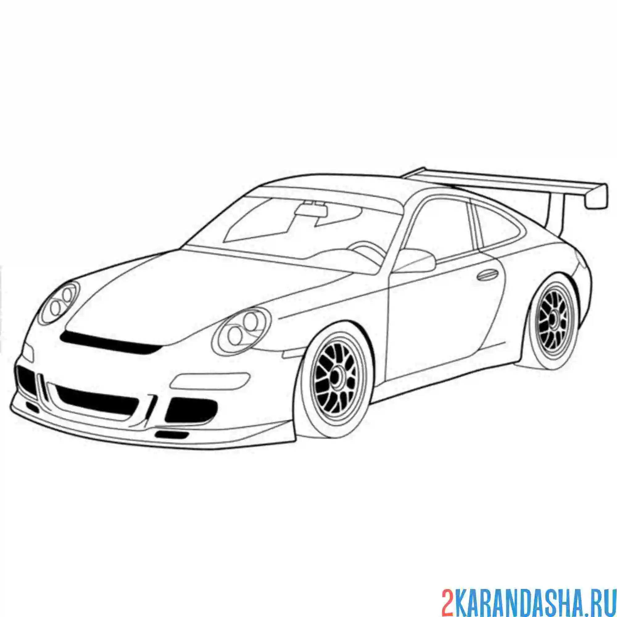 Раскраска гоночная машина порше