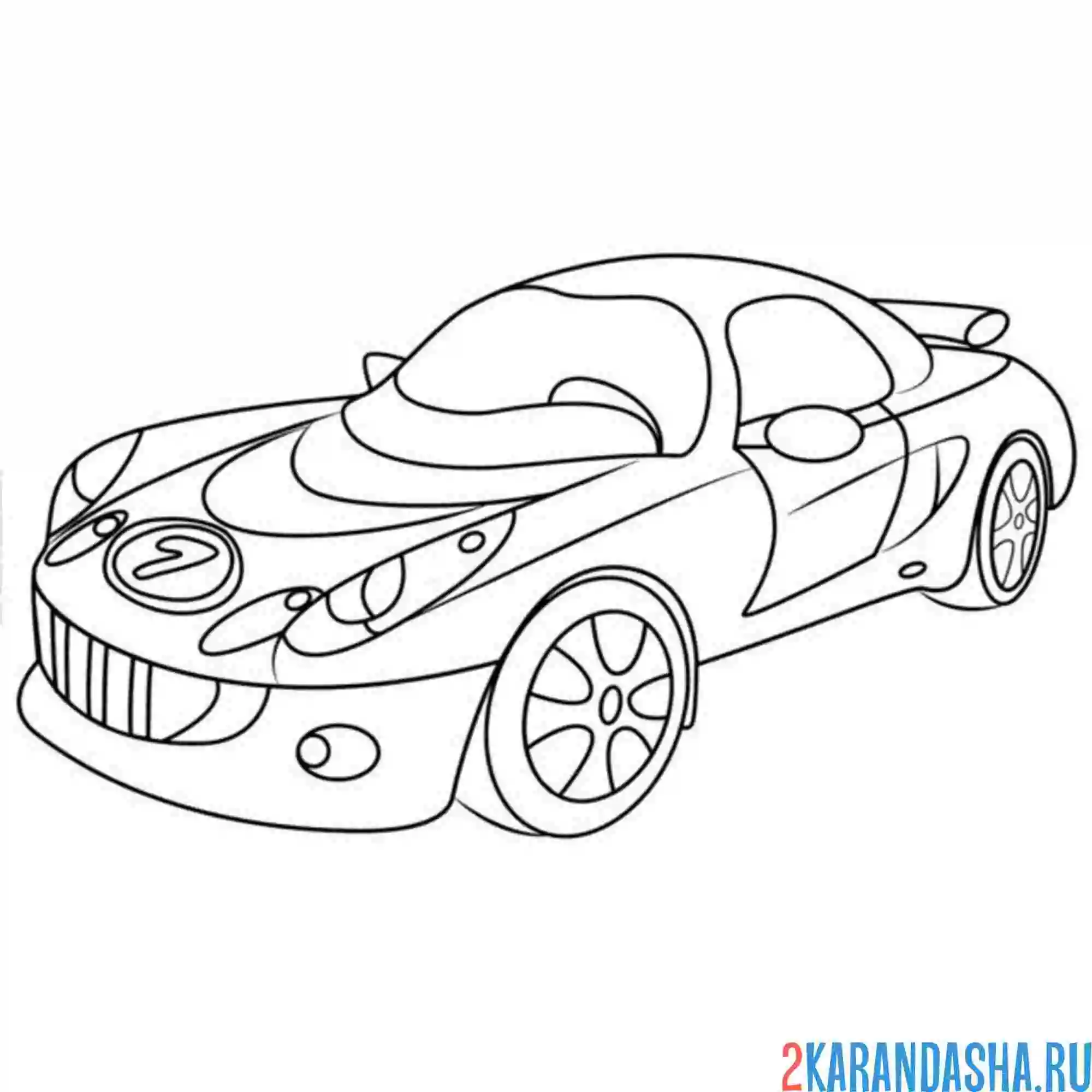 Раскраска гоночная машинка