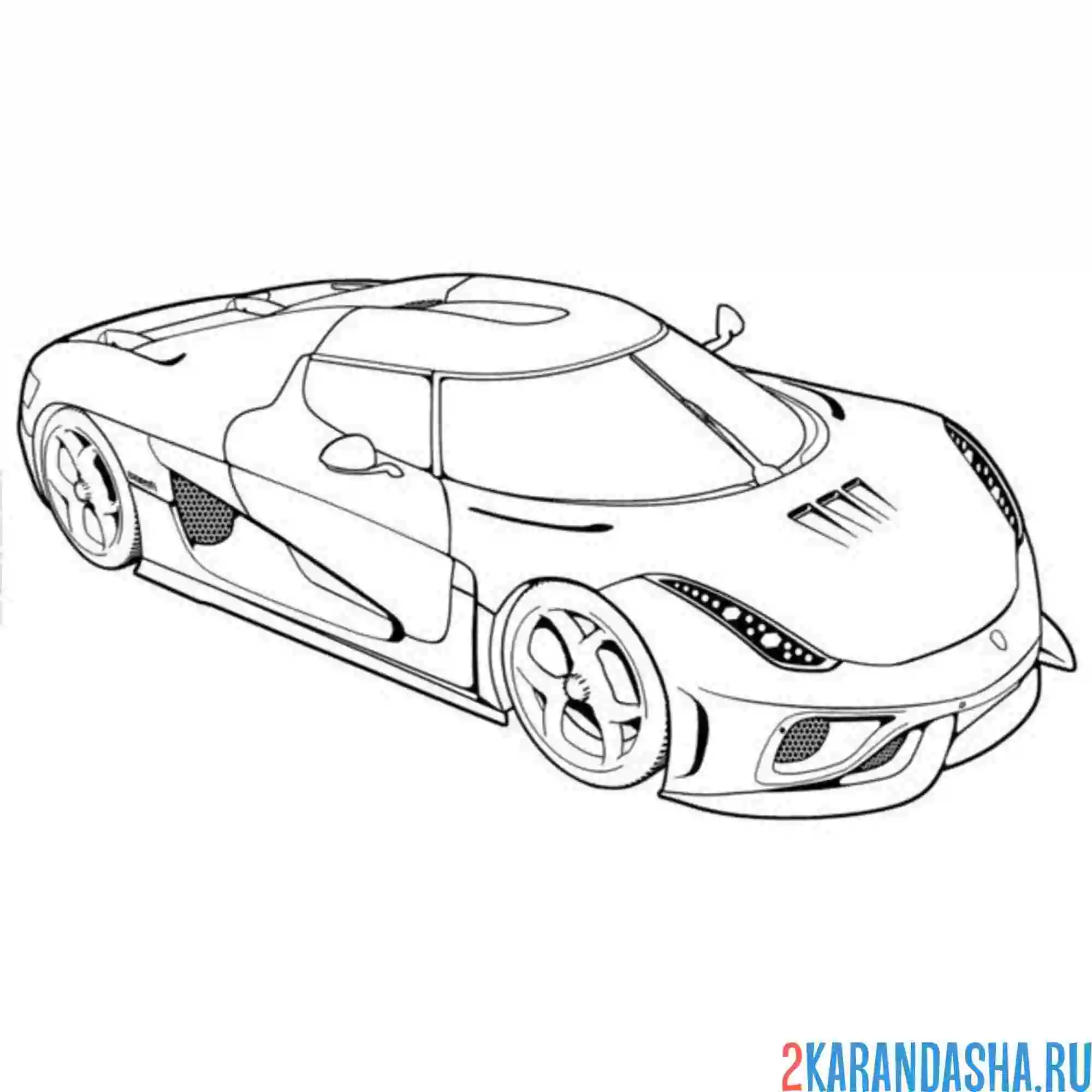 Раскраска гоночная машина кенигсегг