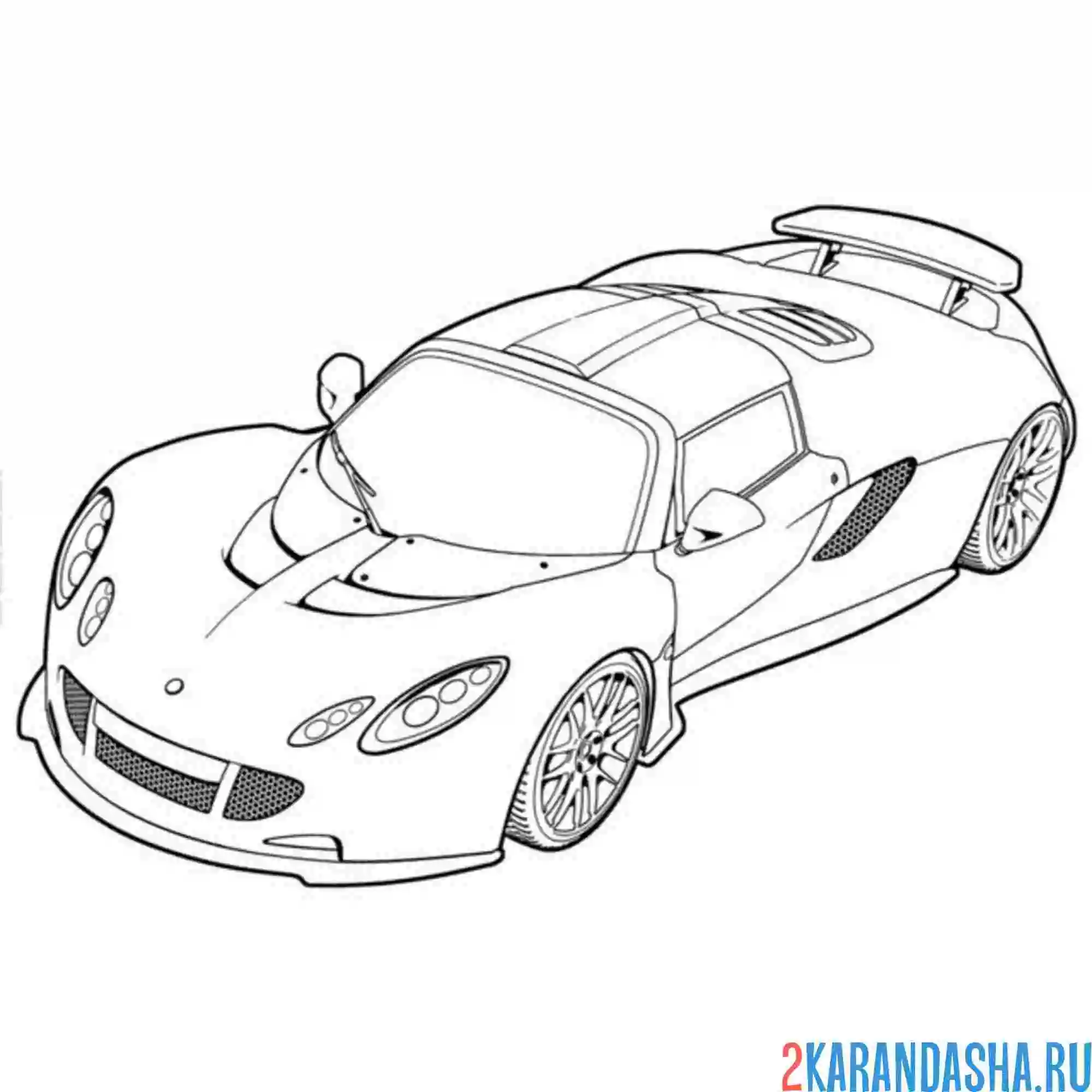 Раскраска гоночная машина лотос