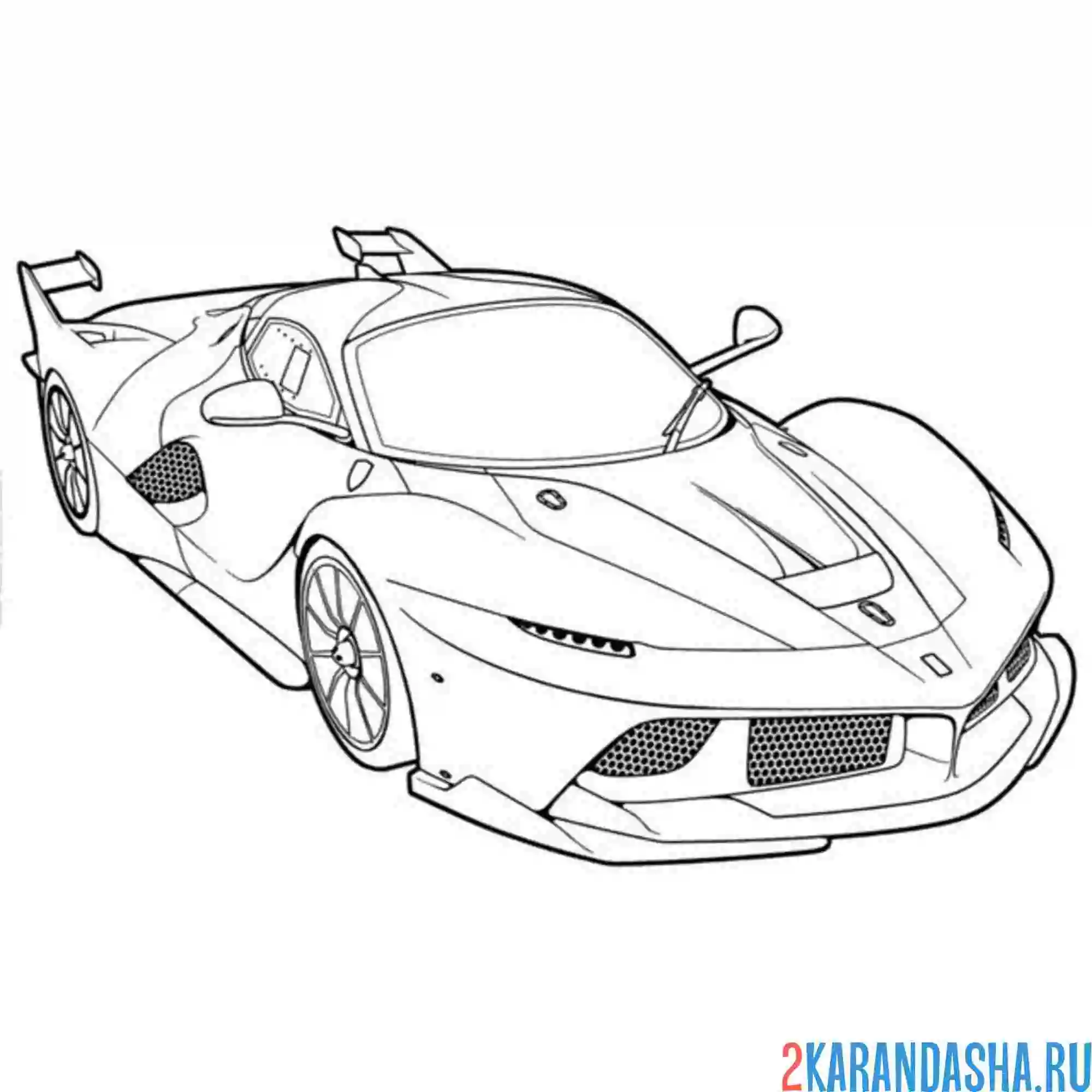 Раскраска гоночная машина феррари