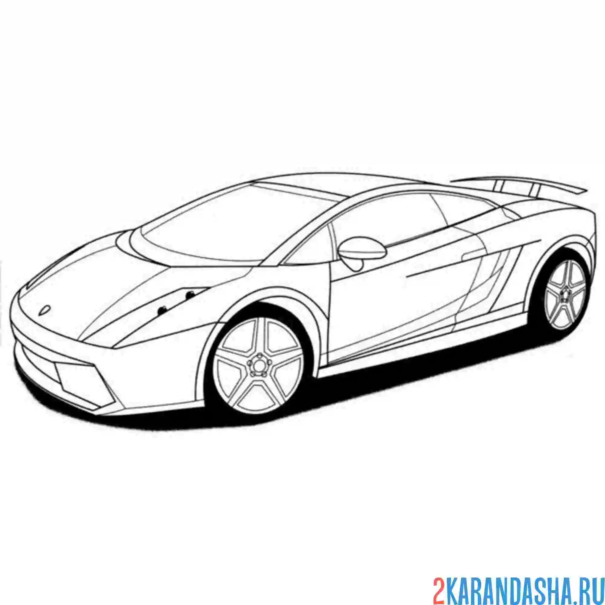 Раскраска ламборгини гоночная машина
