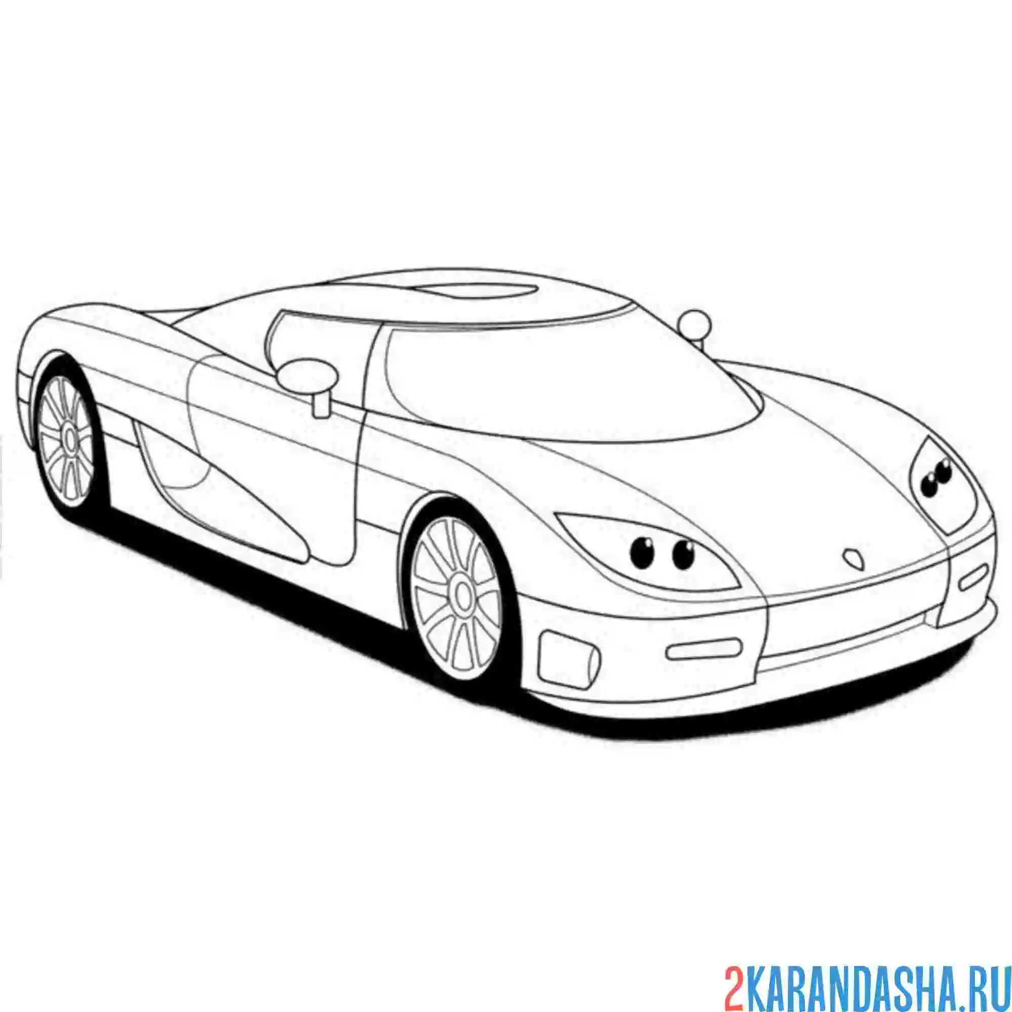 Раскраска гоночная машина кенигсегг ccr