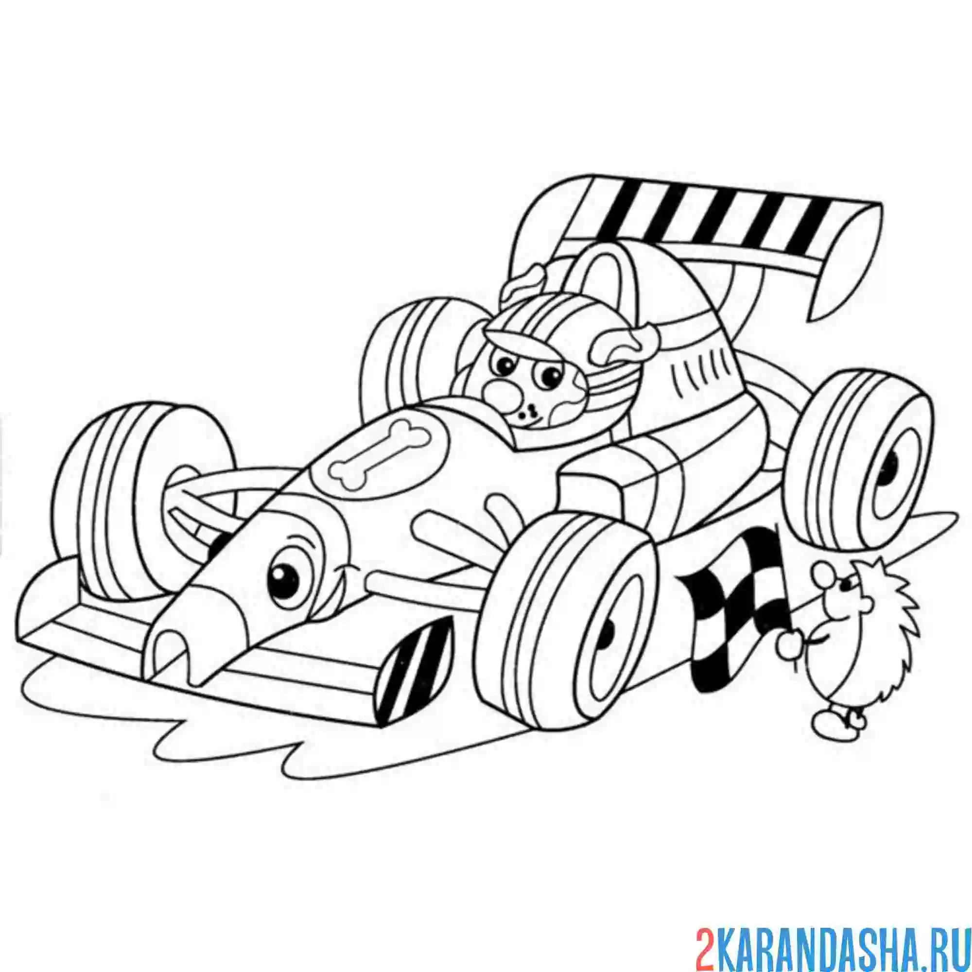 Раскраска картинг машинка