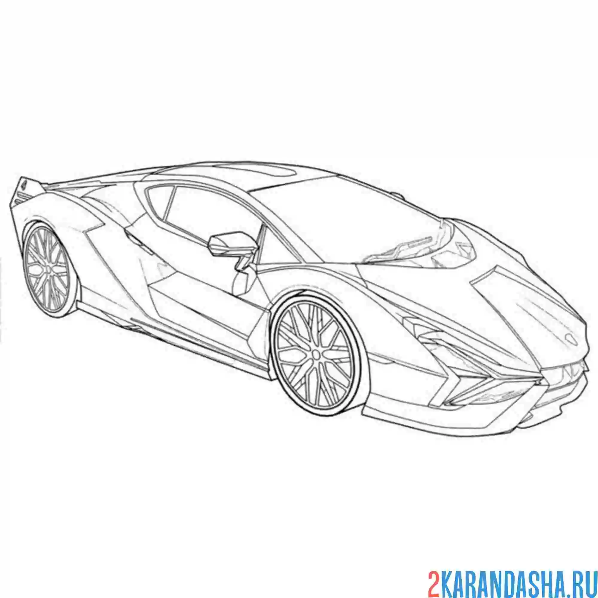 Раскраска ламборгини 2020 гоночная машина
