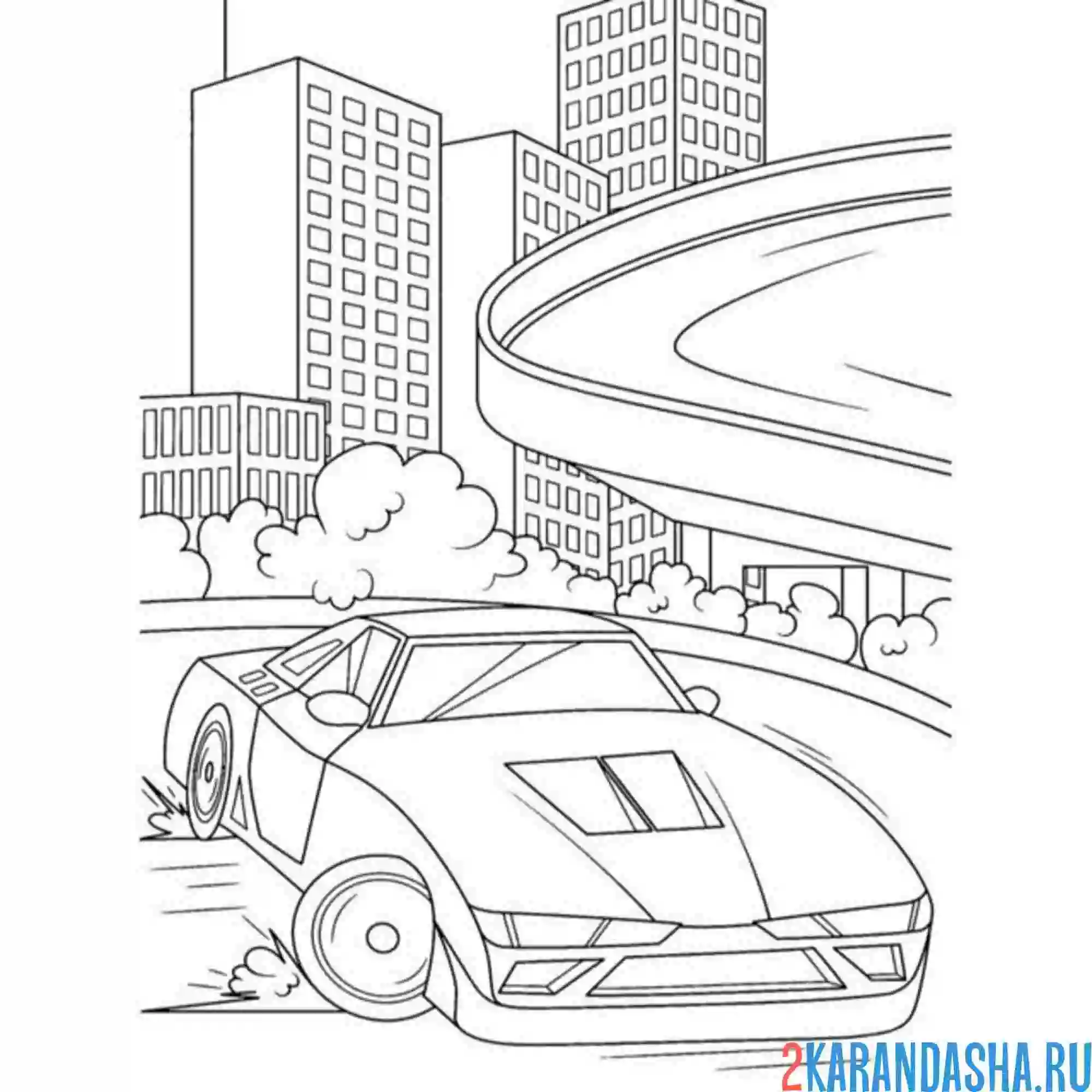 Раскраска уличный дрифт