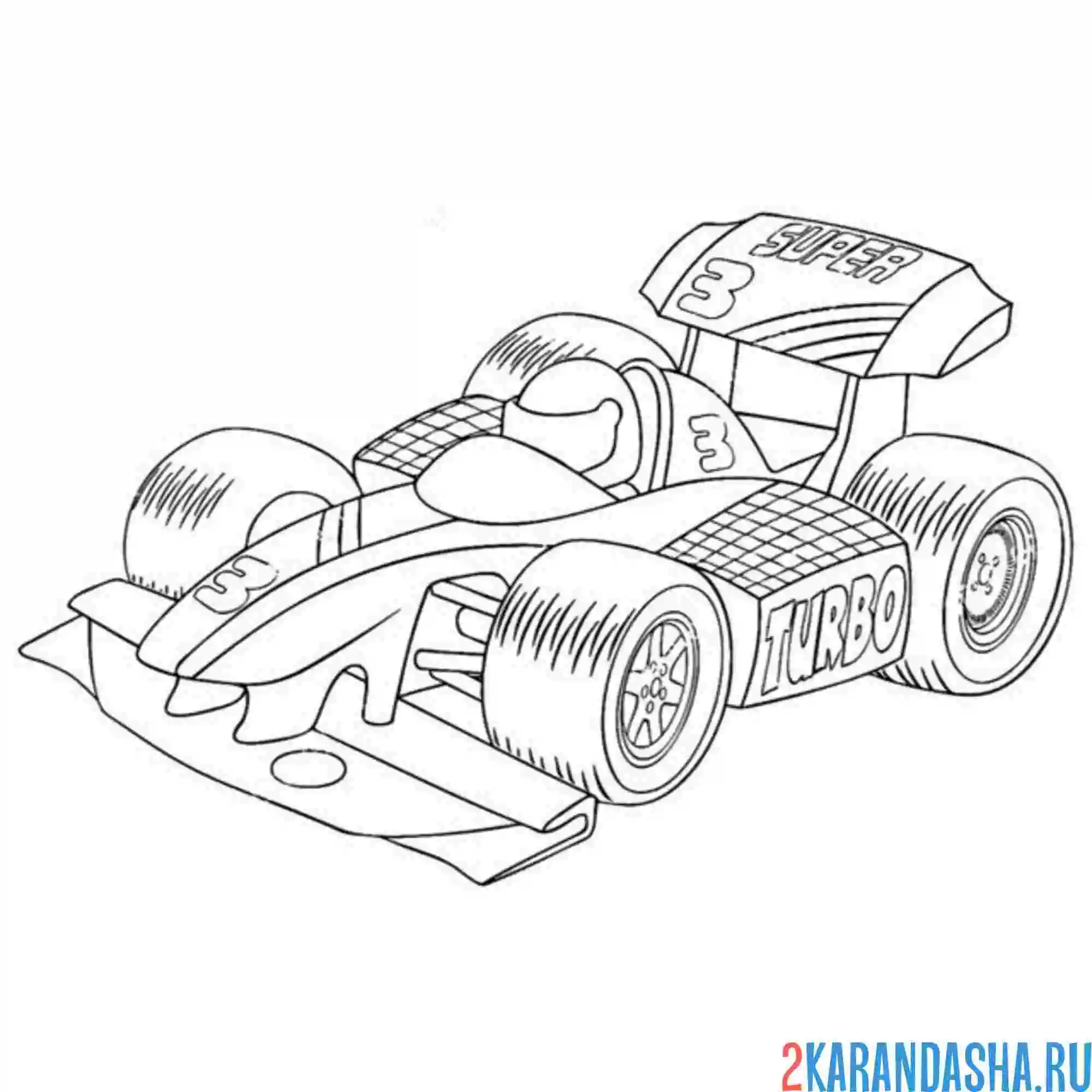 Раскраска маленькая спортивная машинка