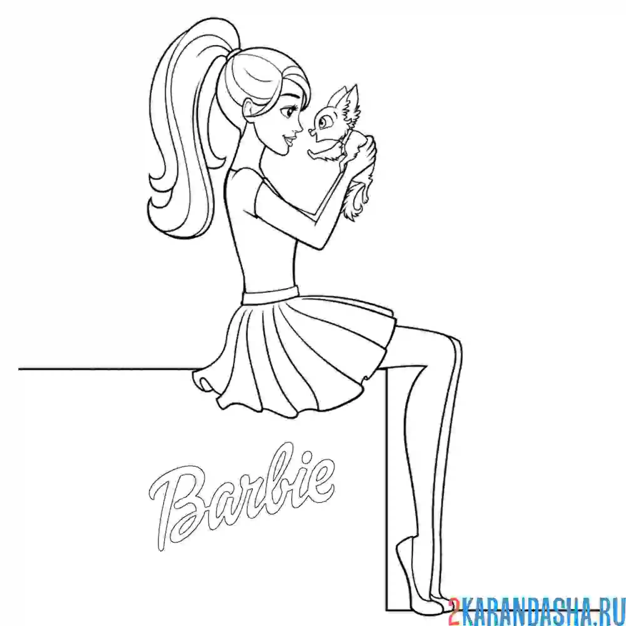 Раскраска барби красивая и нежная кукла