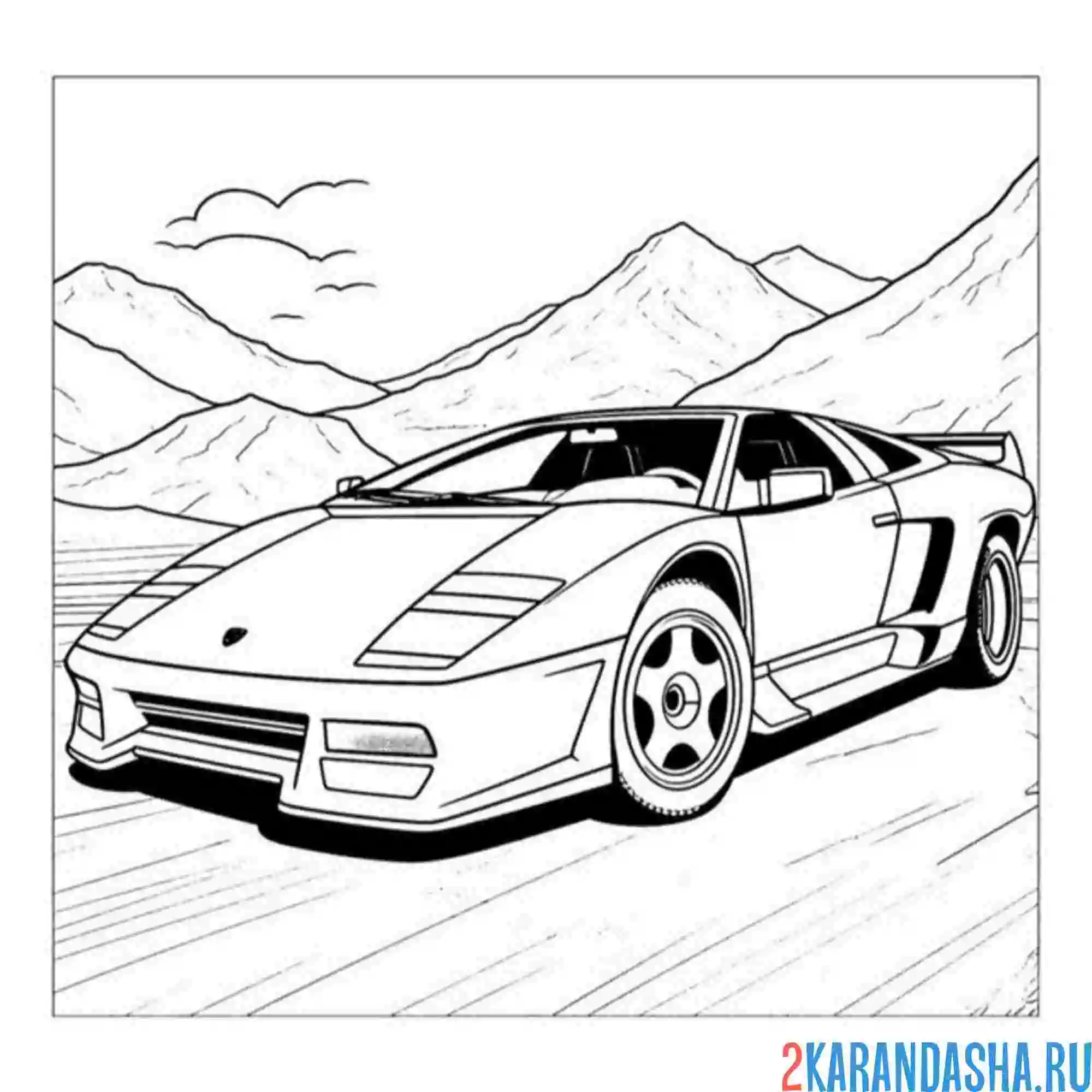 Раскраска ламборгини ретро