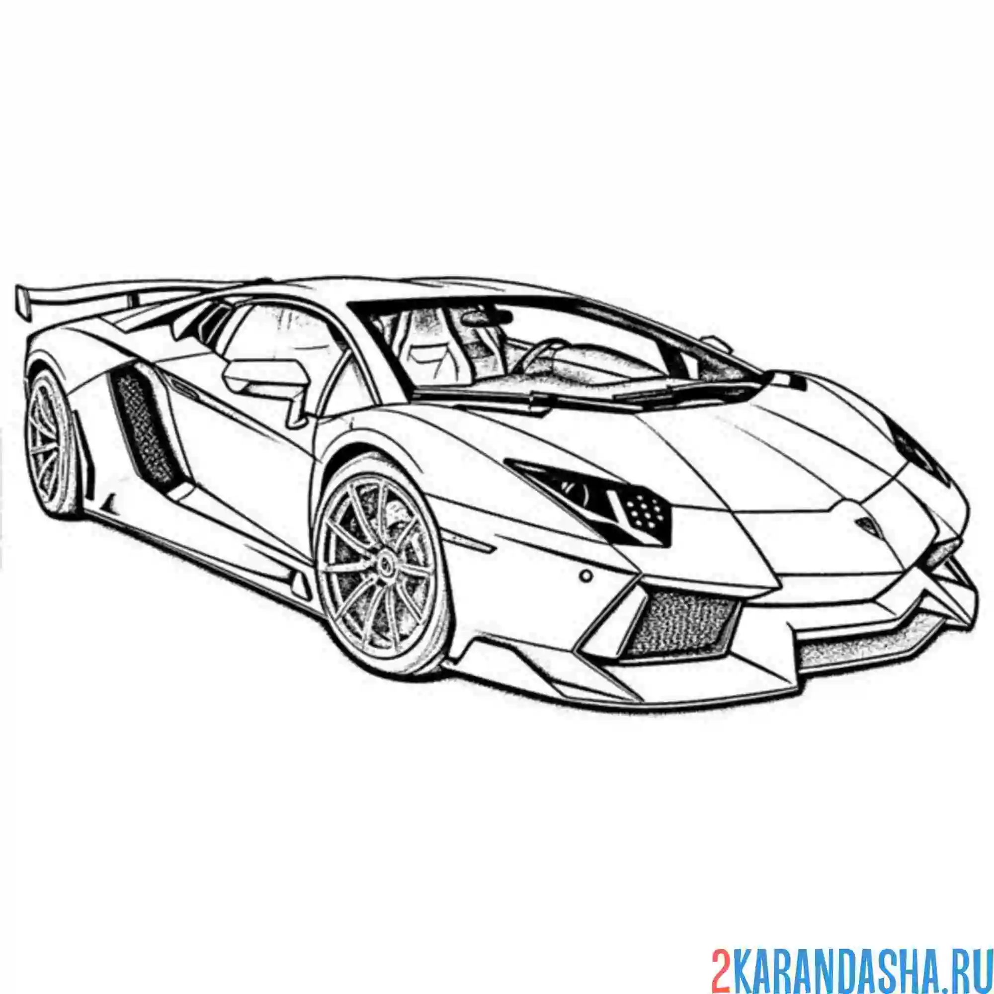 Раскраска ламборгини большие колеса