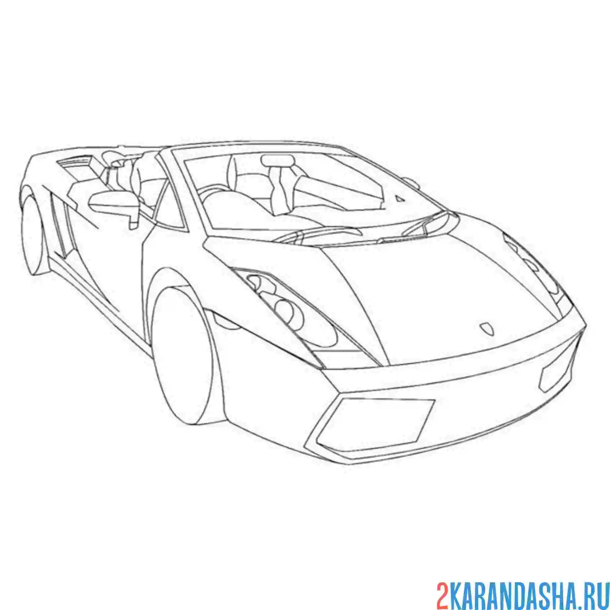 Раскраска ламборгини кабриолет один