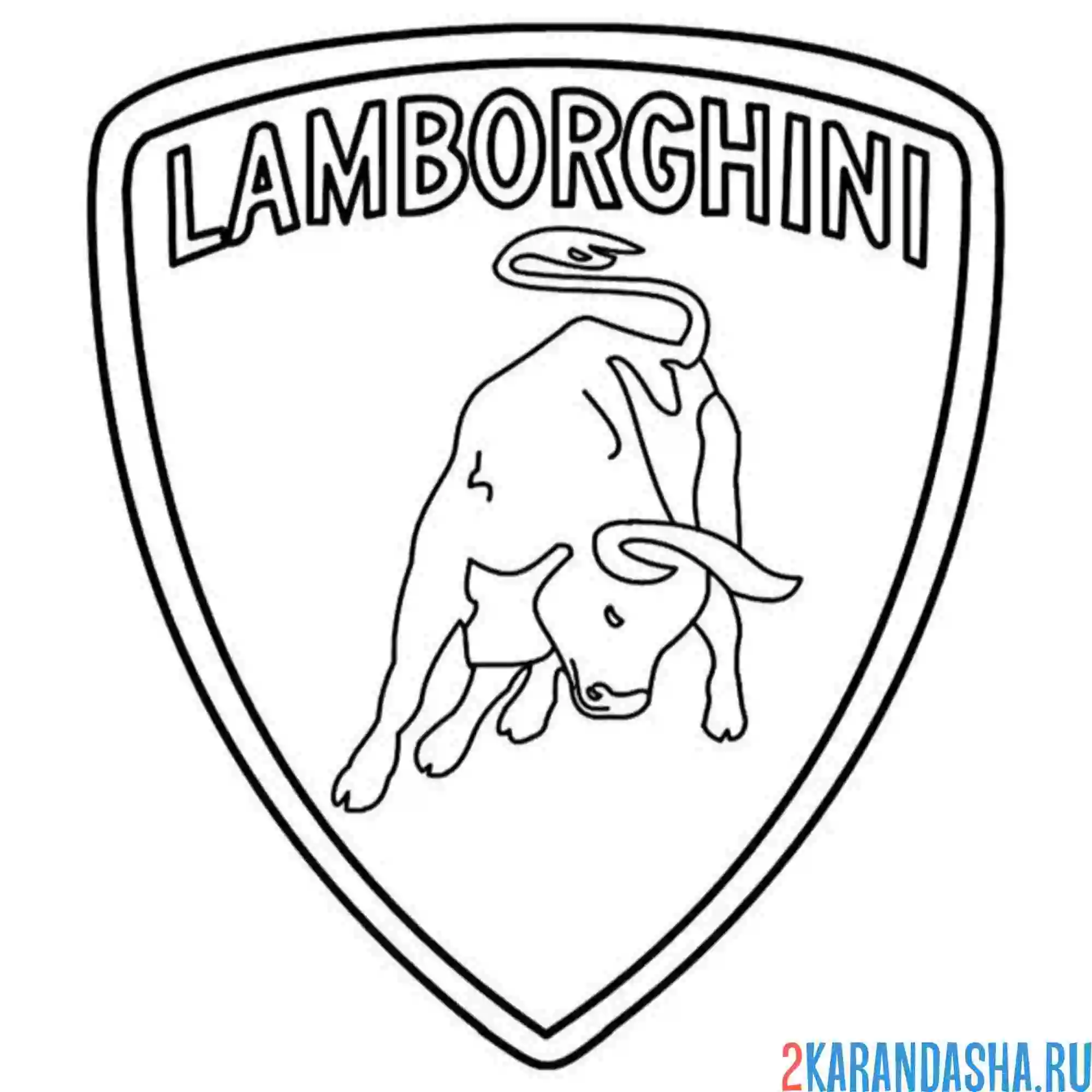 Раскраска логотип ламборгини